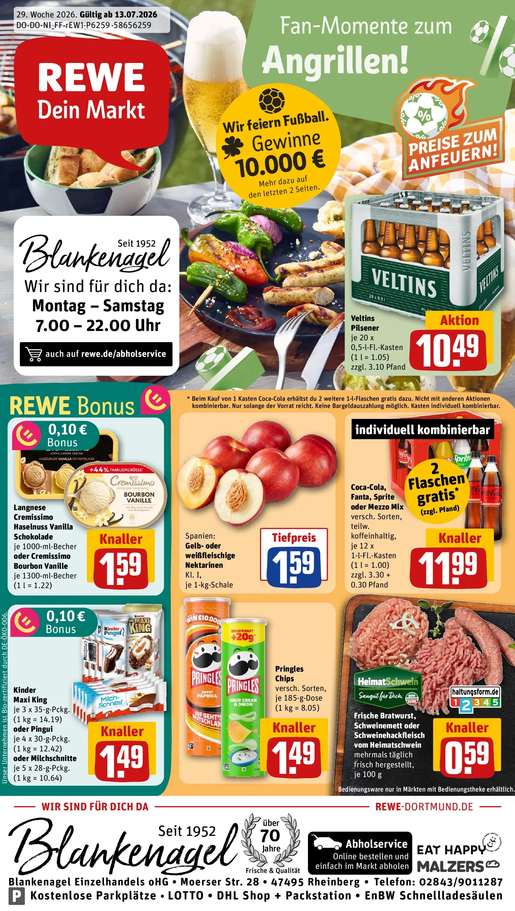 REWE Prospekt ab 13.07.2026 zum Blättern » Angebote | Seite: 3 | Produkte: Cremissimo, Sprite, Bourbon, Uhr