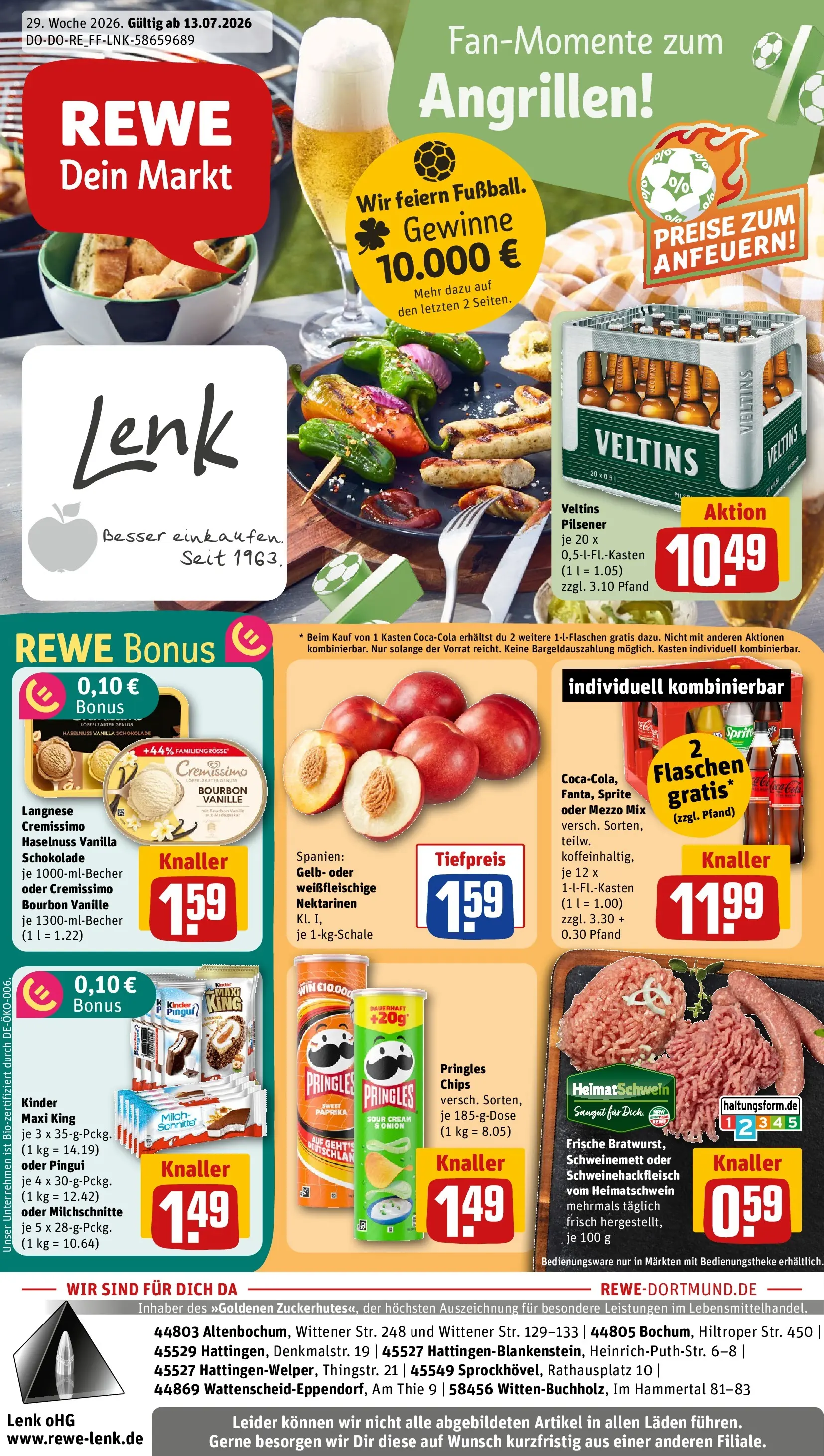 REWE Prospekt ab 13.07.2026 zum Blättern » Angebote | Seite: 1 | Produkte: Cremissimo, Milch, Oder mezzo mix, Bourbon
