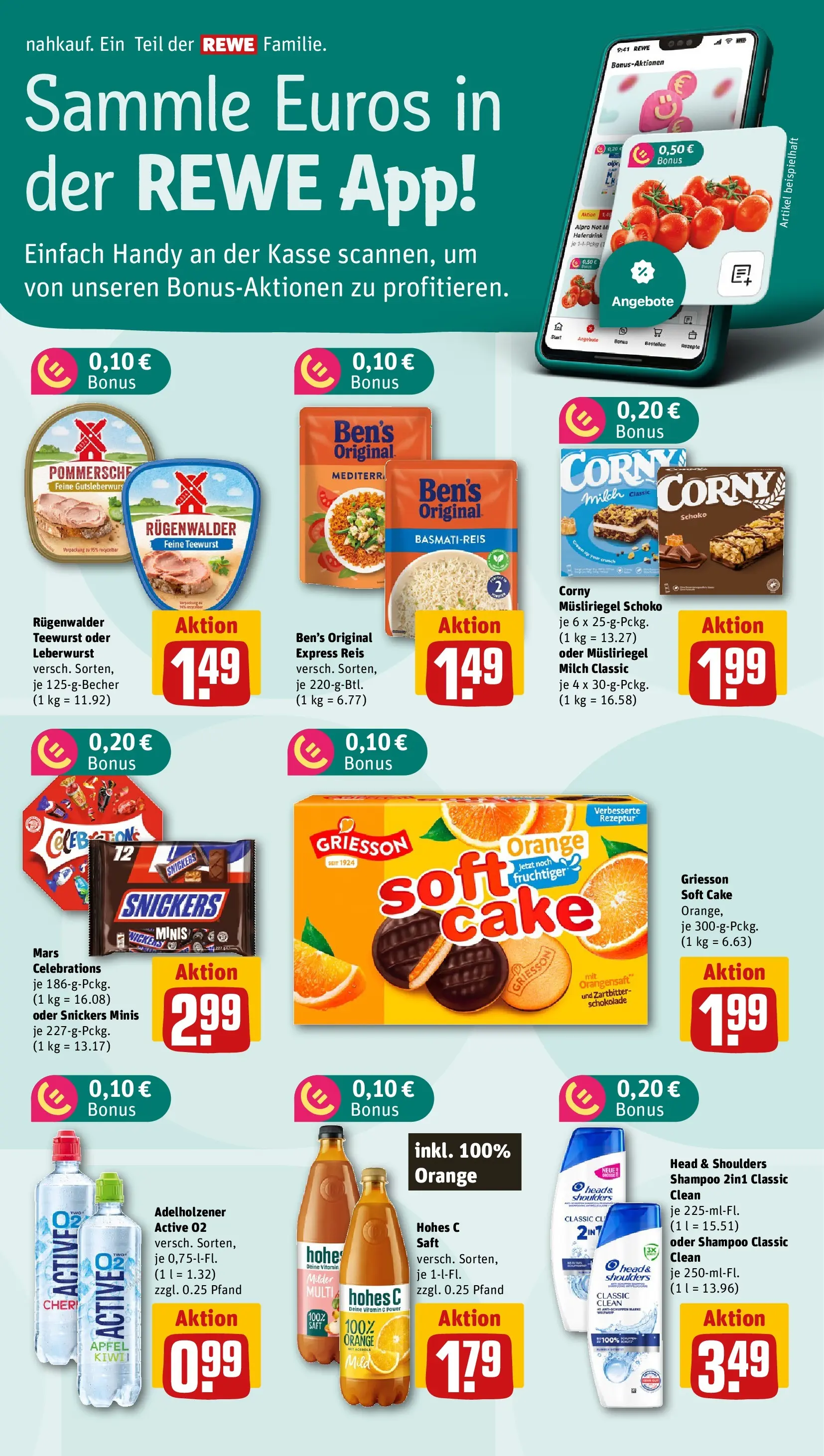 REWE Prospekt ab 13.07.2026 zum Blättern » Angebote | Seite: 5 | Produkte: Basmatireis, Milch, Snickers, Alpro