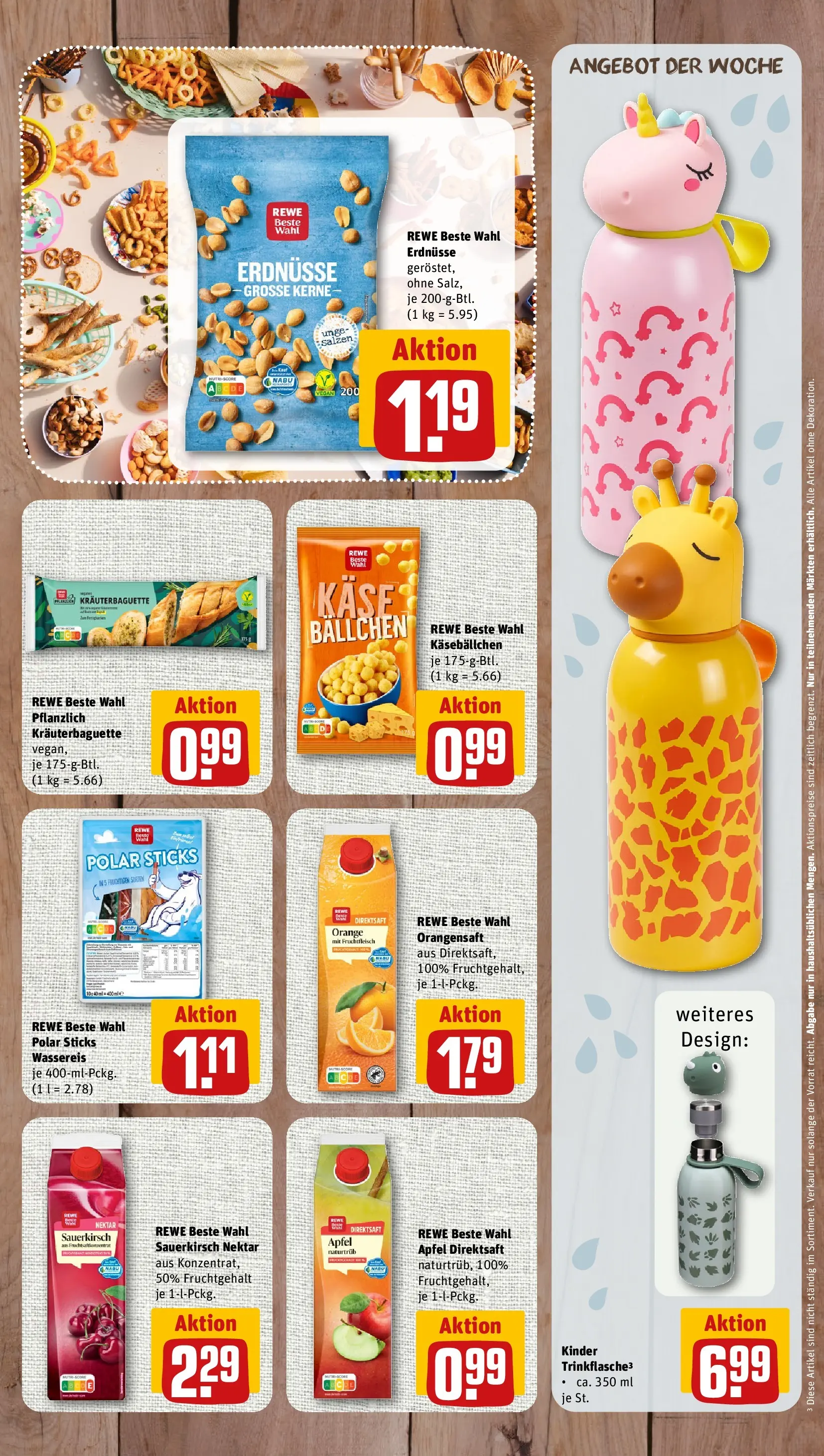 REWE Prospekt ab 13.07.2026 zum Blättern » Angebote | Seite: 7 | Produkte: Erdnüsse, Käse, Äpfel, Orangensaft