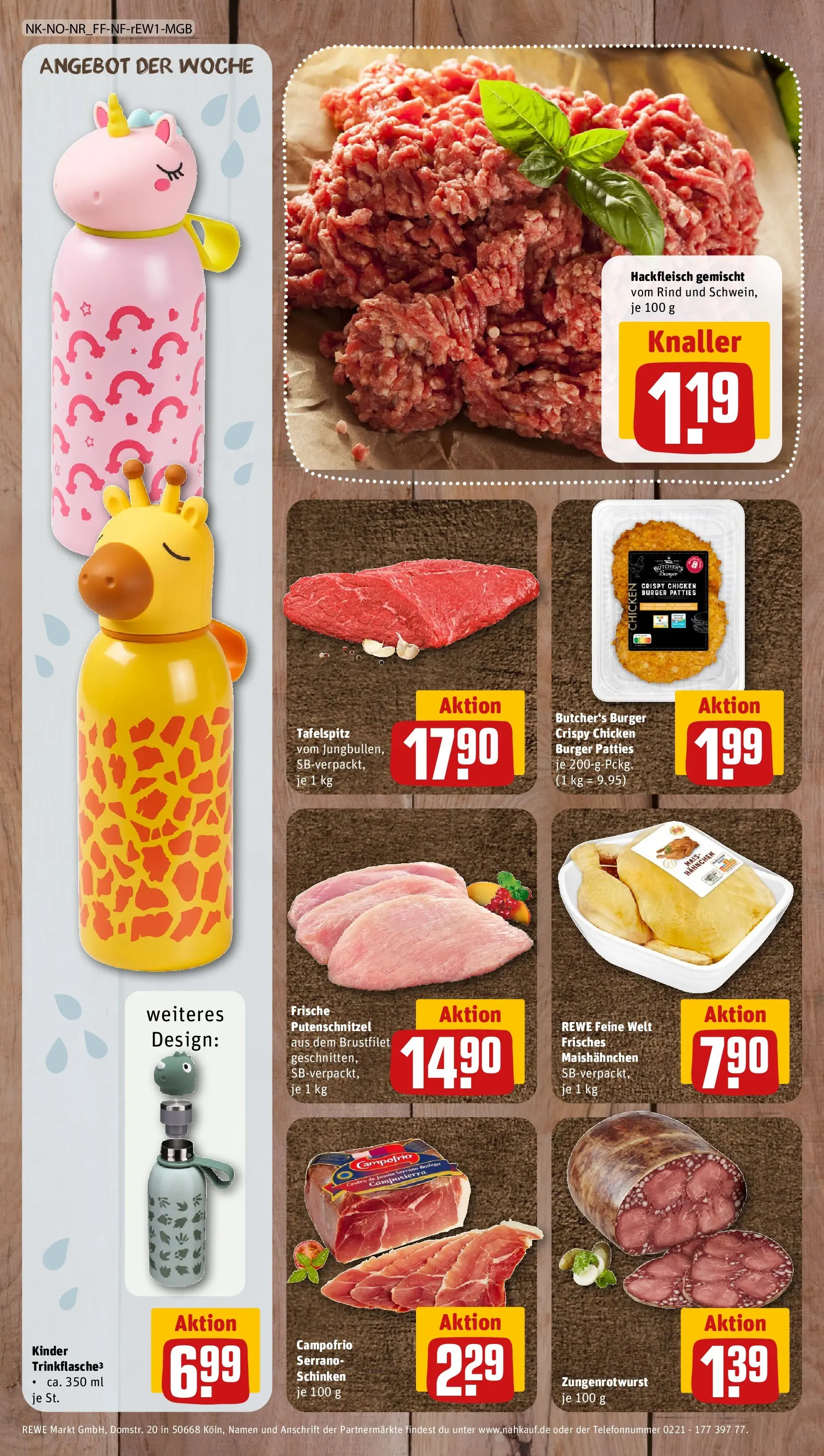 REWE Prospekt ab 13.07.2026 zum Blättern » Angebote | Seite: 12 | Produkte: Tafelspitz, Burger, Putenschnitzel, Hackfleisch