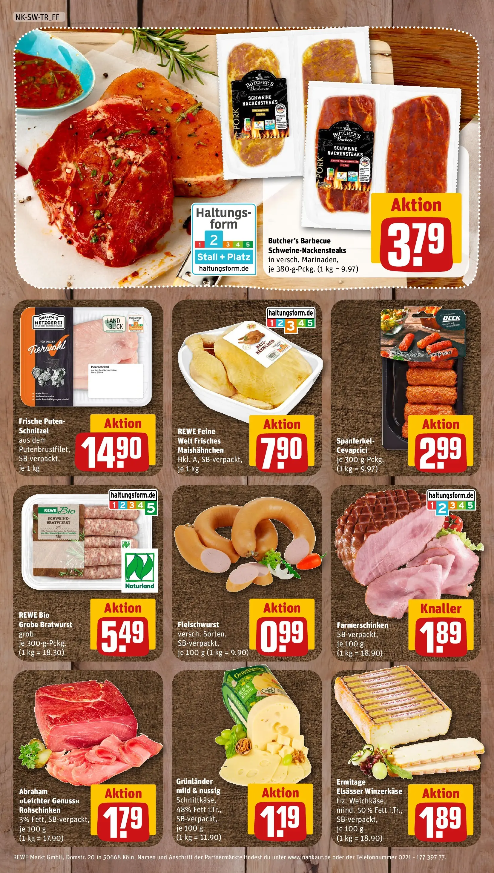 REWE Prospekt ab 13.07.2026 zum Blättern » Angebote | Seite: 8 | Produkte: Hahnchen, Bratwurst, Grunlander, Putenschnitzel
