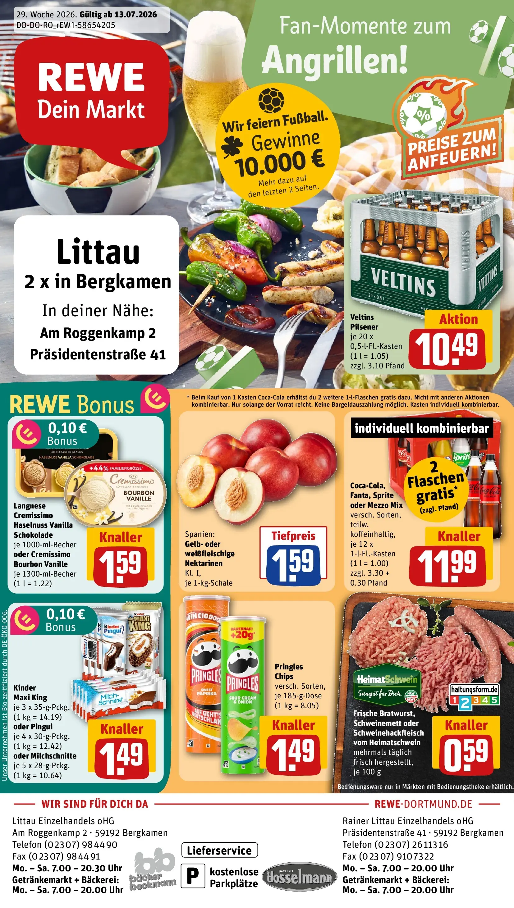REWE Prospekt ab 13.07.2026 zum Blättern » Angebote | Seite: 1 | Produkte: Milch, Paprika, Oder mezzo mix, Bourbon