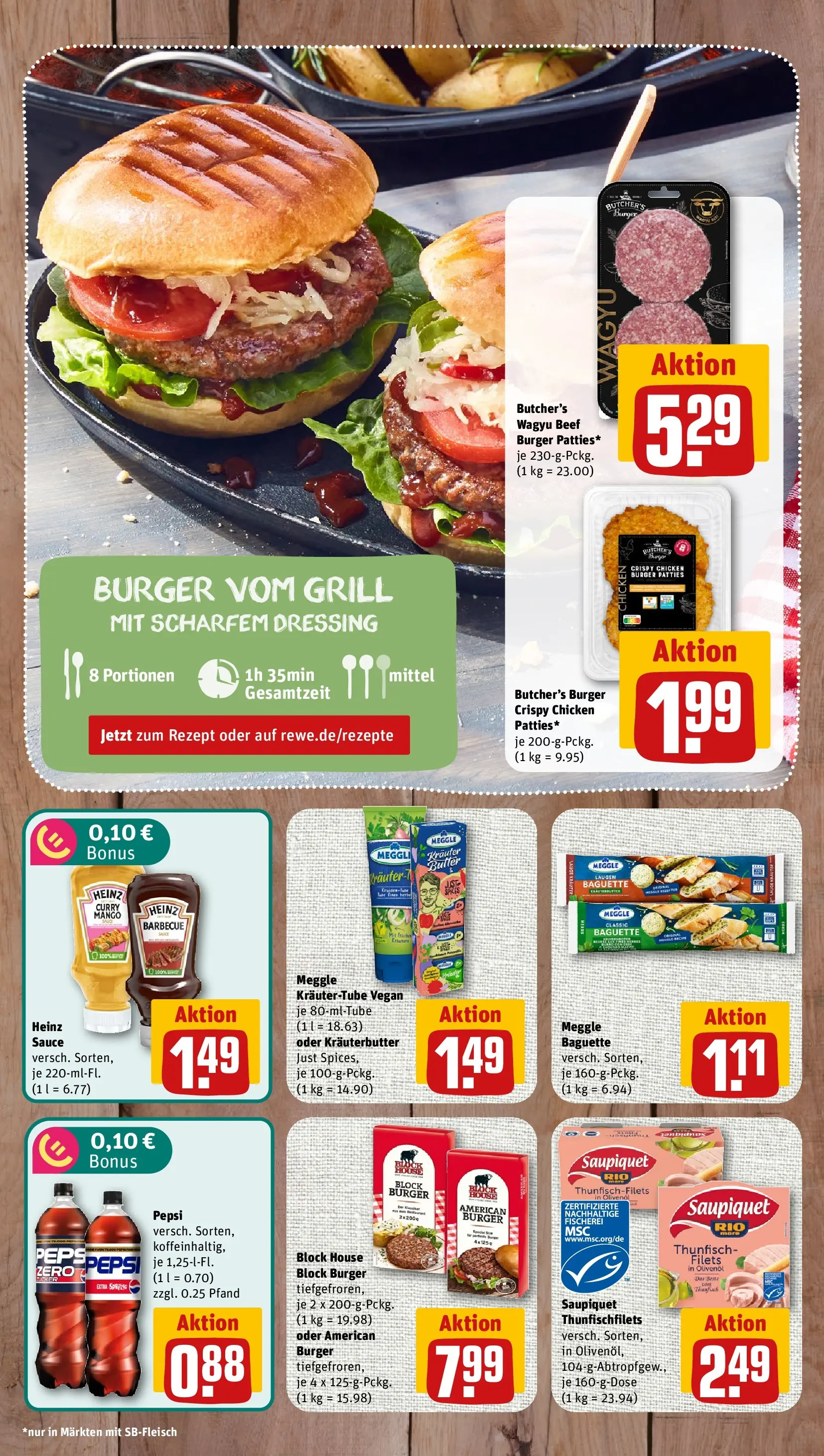 REWE Prospekt ab 13.07.2026 zum Blättern » Angebote | Seite: 2 | Produkte: Butter, Olivenol, Dressing, Burger