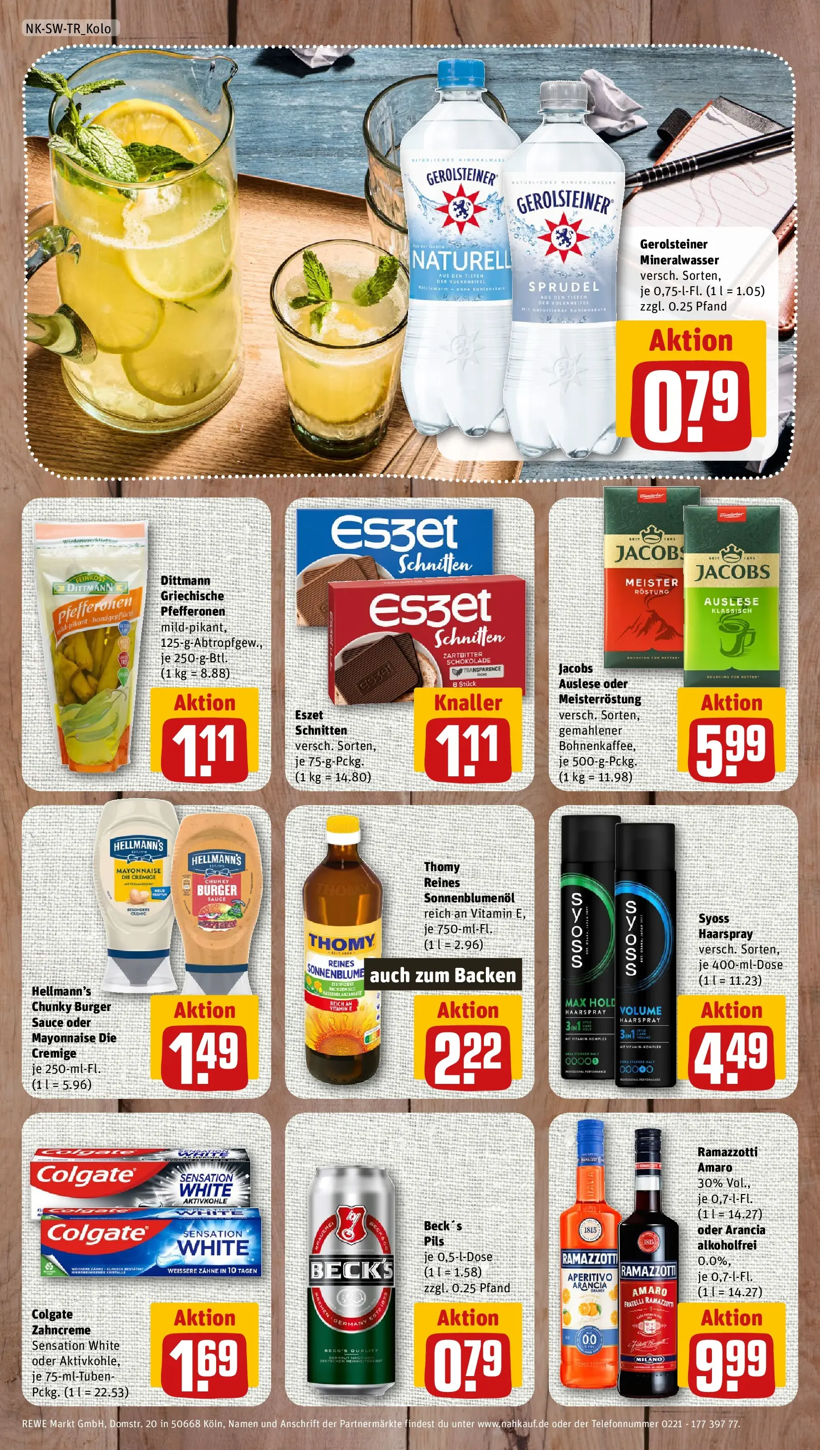 REWE Prospekt ab 13.07.2026 zum Blättern » Angebote | Seite: 8 | Produkte: Schokolade, Mineralwasser, Mayonnaise, Gerolsteiner