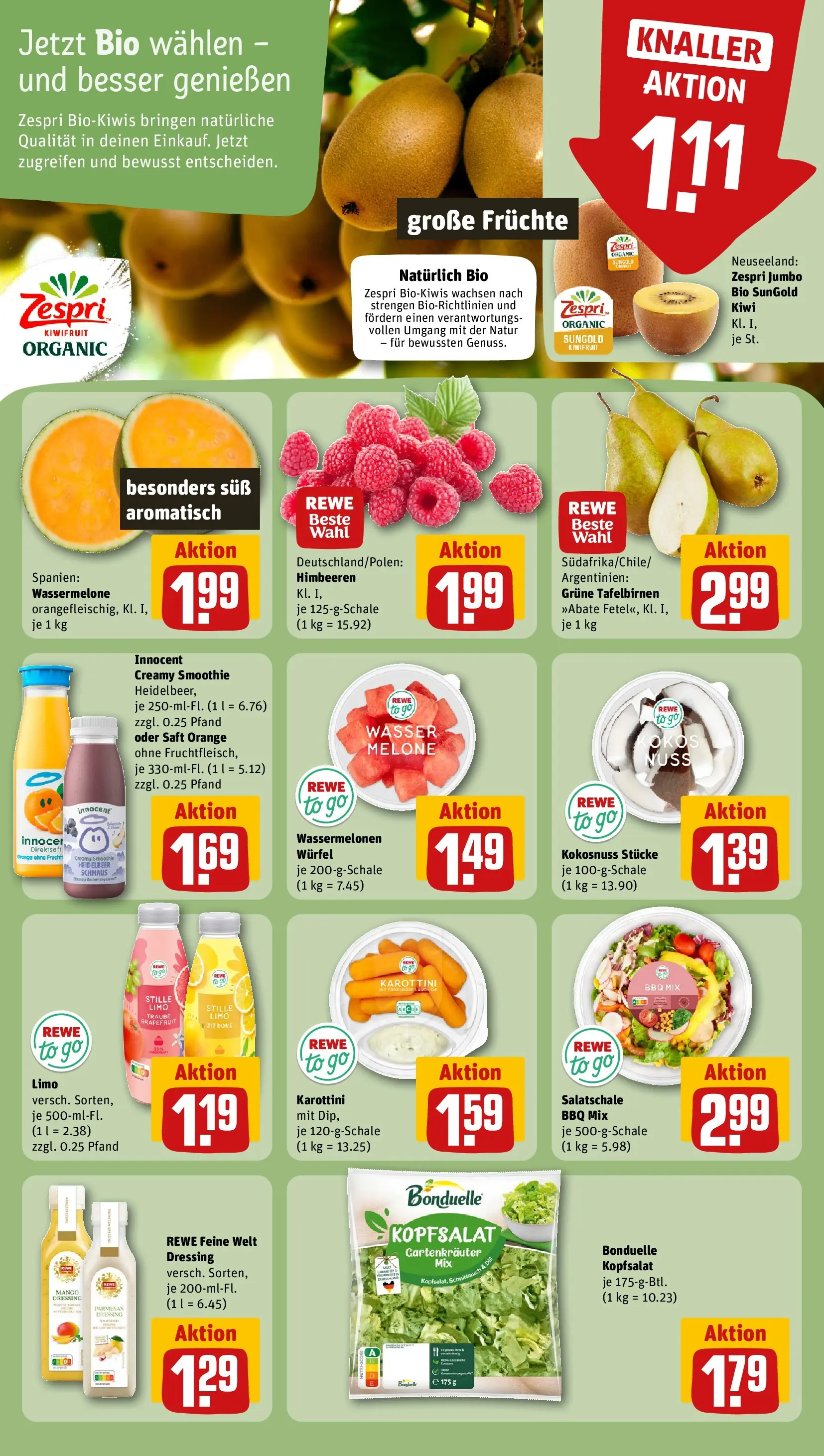 REWE Prospekt ab 13.07.2026 zum Blättern » Angebote | Seite: 6 | Produkte: Himbeeren, Zitrone, Wassermelone, Saft