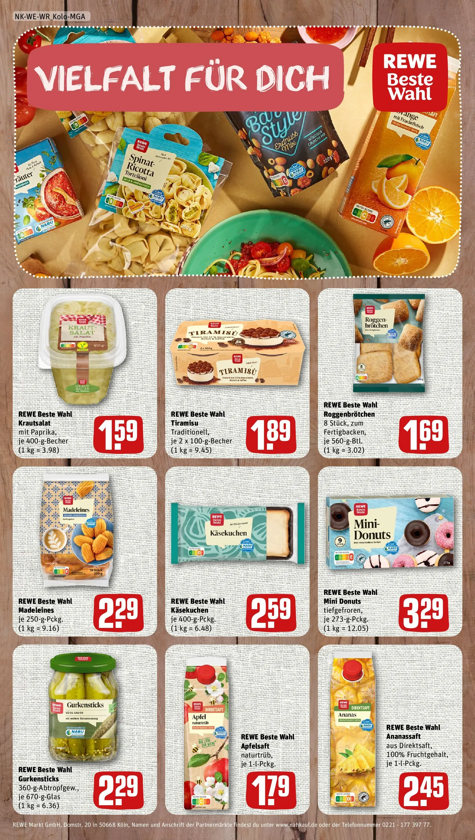 REWE Prospekt ab 13.07.2026 zum Blättern » Angebote | Seite: 8 | Produkte: Ananas, Apfelsaft, Donuts, Salat