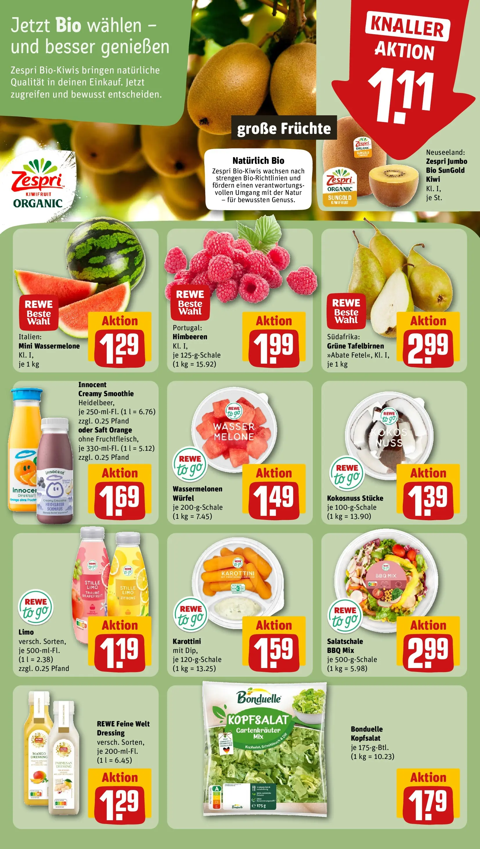 REWE Prospekt ab 13.07.2026 zum Blättern » Angebote | Seite: 6 | Produkte: Himbeeren, Dressing, Wasser, Melone