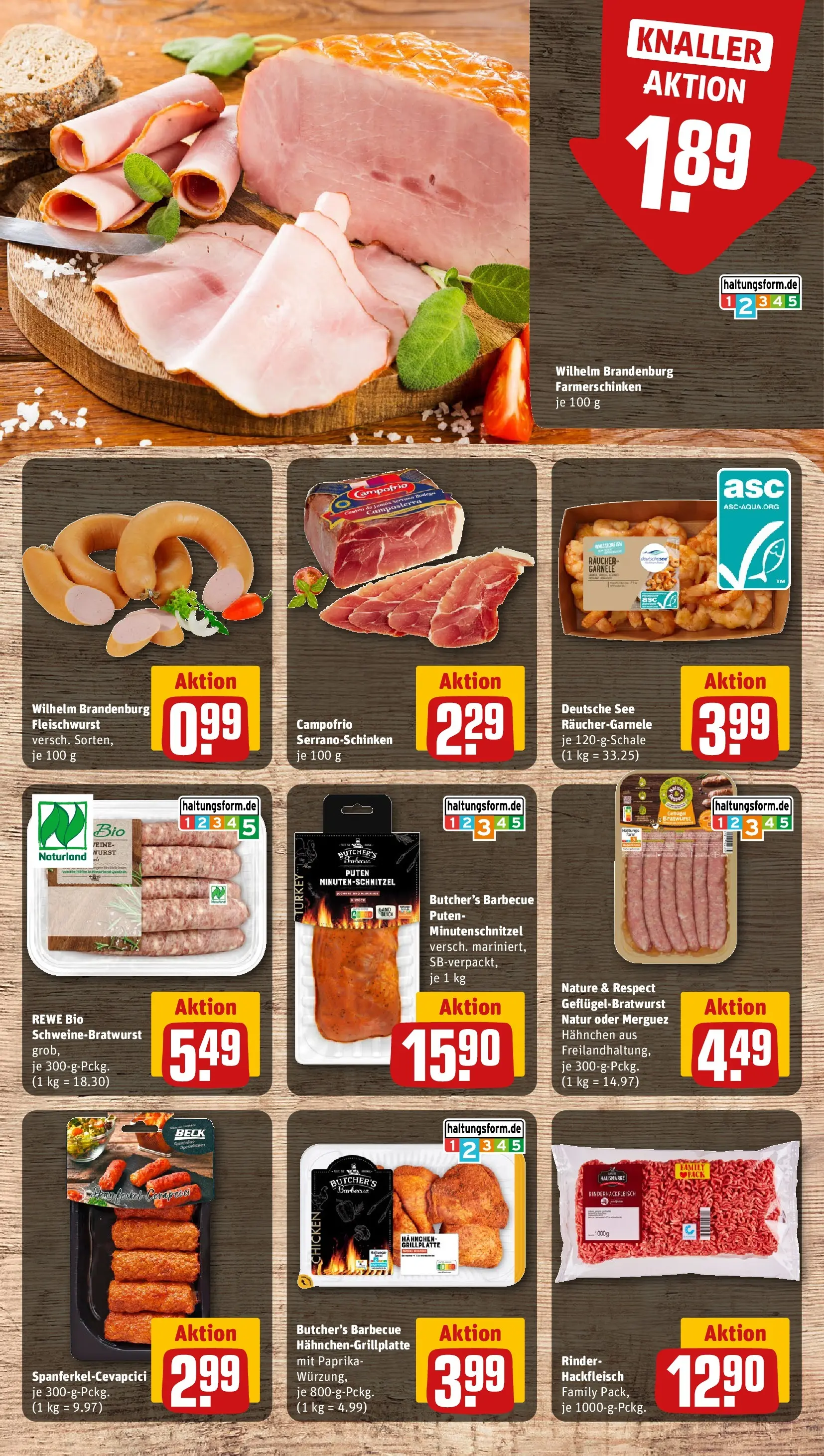 REWE Prospekt ab 13.07.2026 zum Blättern » Angebote | Seite: 8 | Produkte: Hahnchen, Bratwurst, Paprika, Hackfleisch