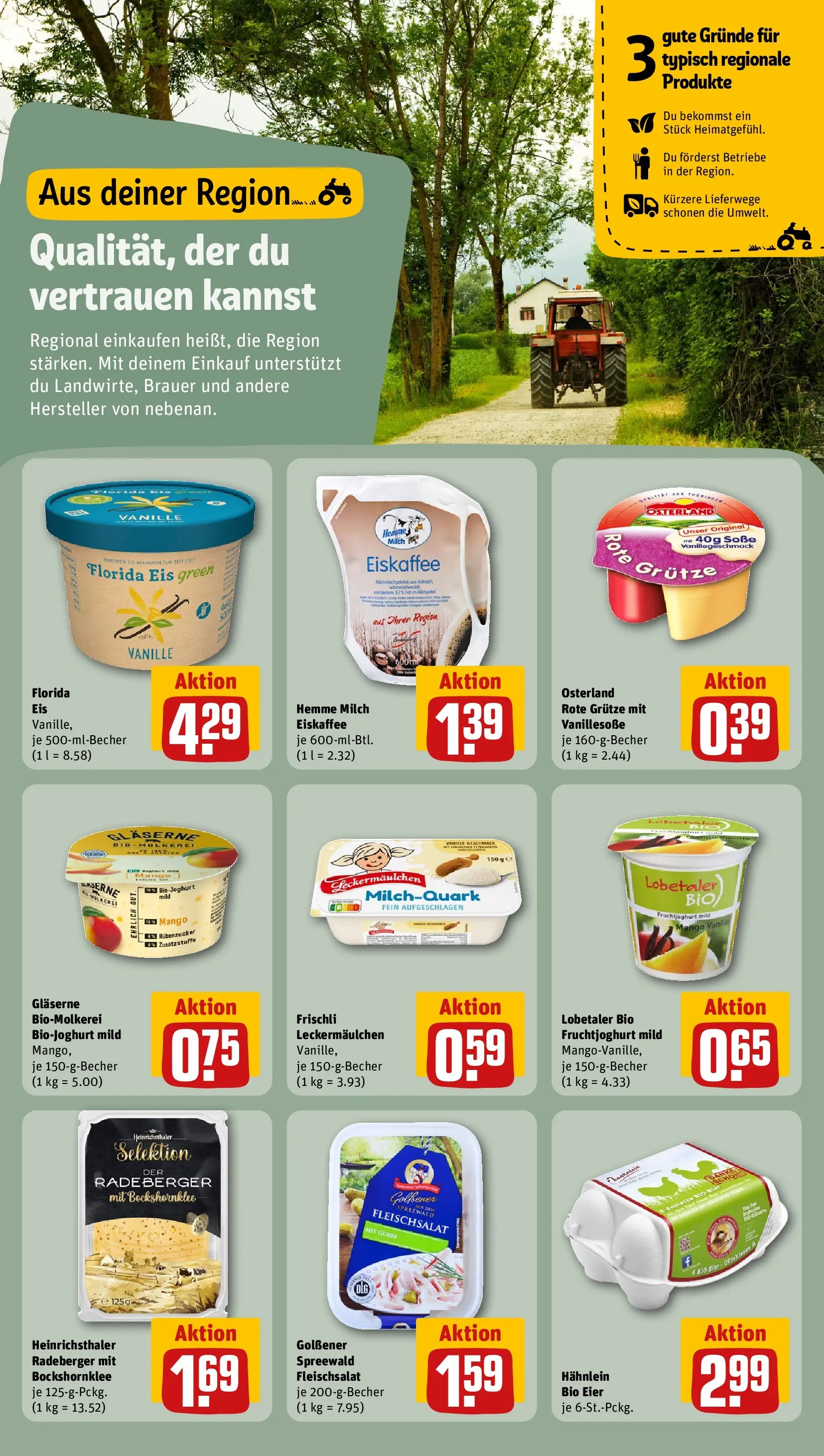 REWE Prospekt ab 13.07.2026 zum Blättern » Angebote | Seite: 12 | Produkte: Milch, Eier, Fruchtjoghurt, Mango