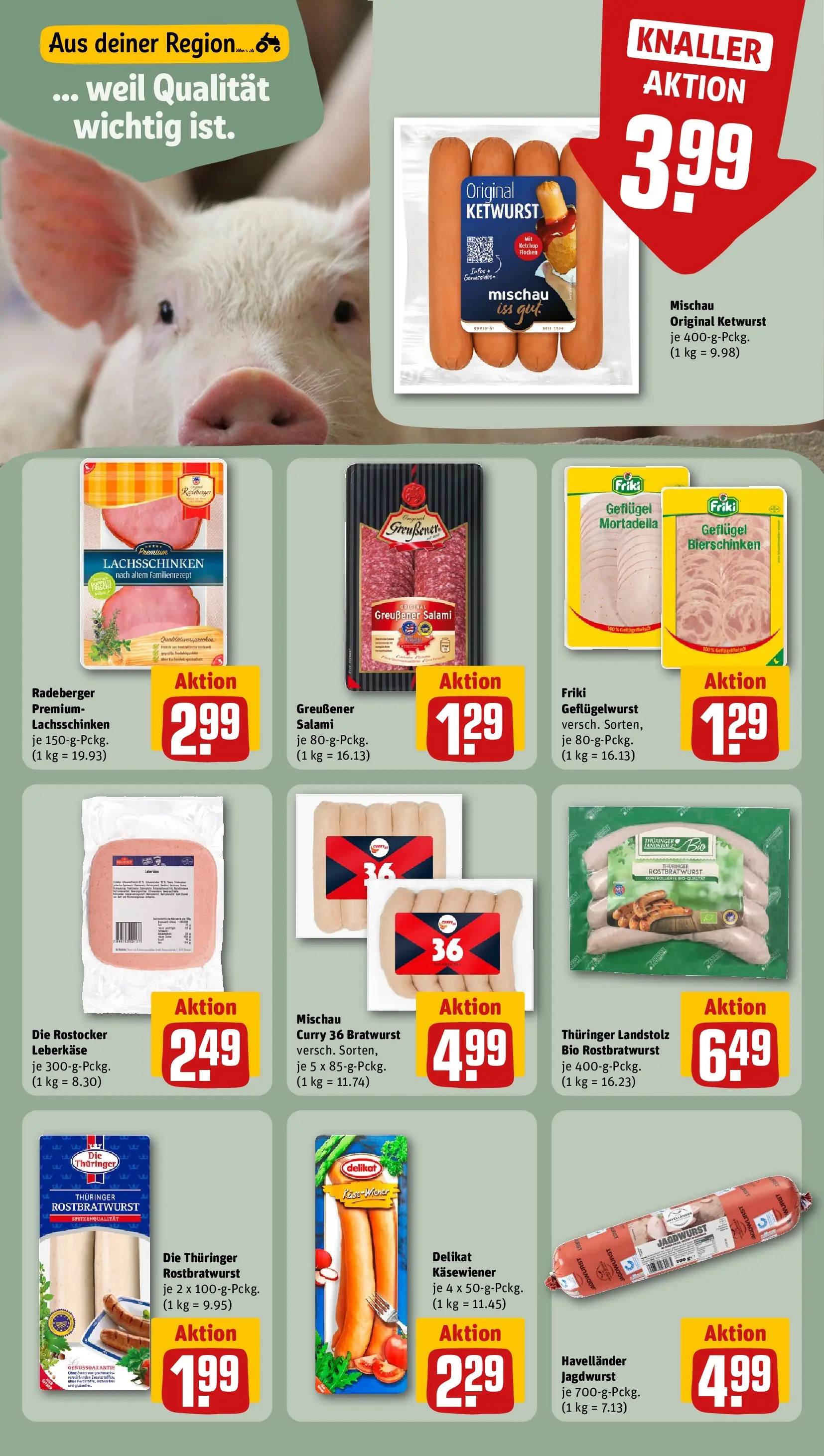 REWE Prospekt ab 13.07.2026 zum Blättern » Angebote | Seite: 13 | Produkte: Bratwurst, Wurst, Salami, Flocken