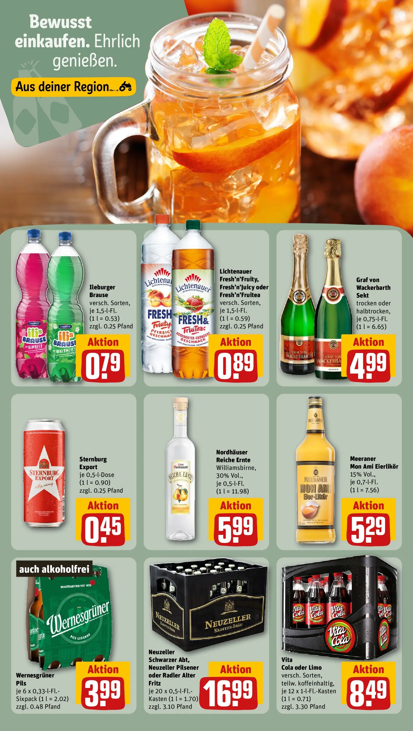 REWE Prospekt ab 13.07.2026 zum Blättern » Angebote | Seite: 15 | Produkte: Cola, Pils, Wernesgruner, Pfirsich