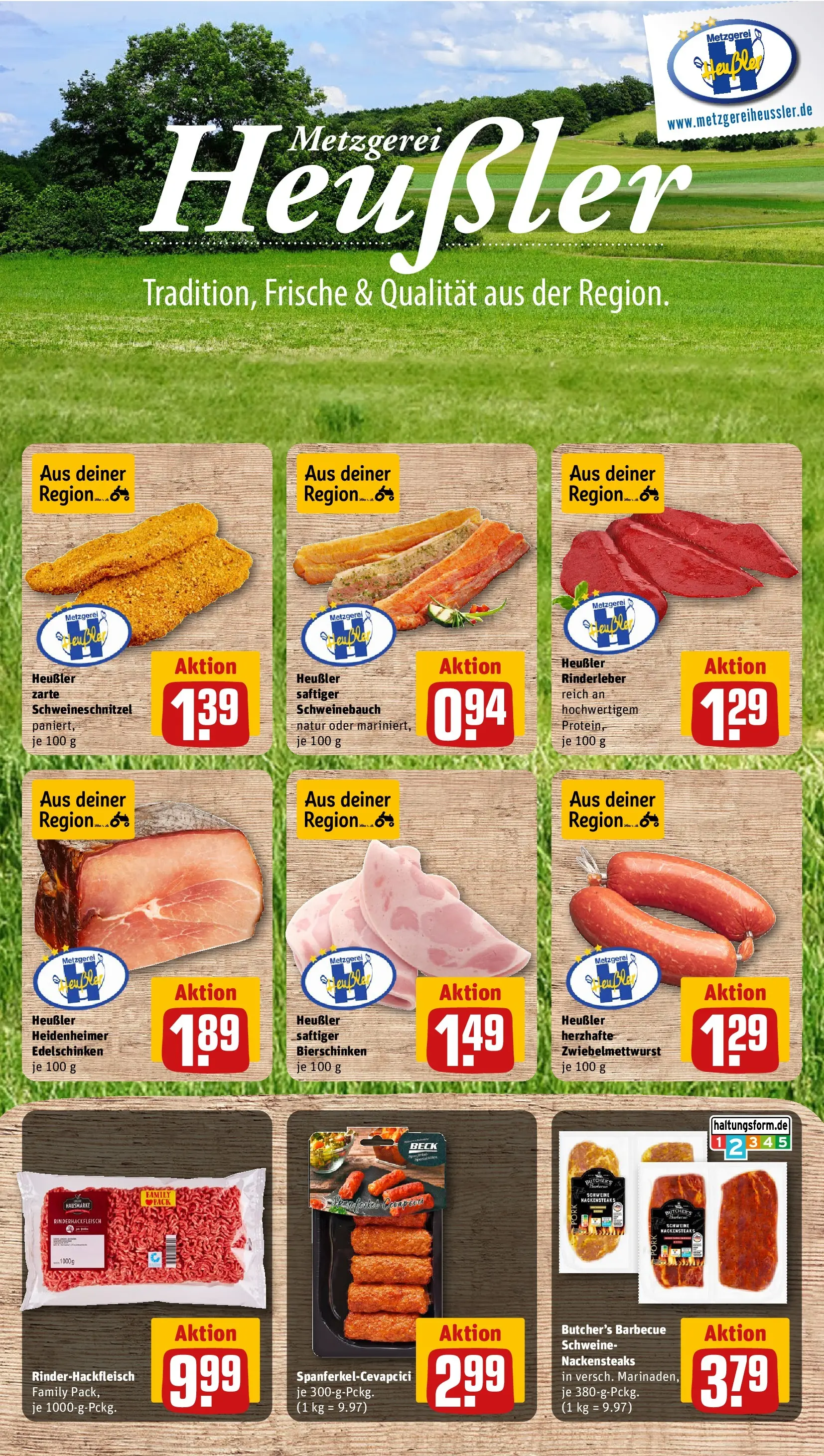 REWE Prospekt ab 13.07.2026 zum Blättern » Angebote | Seite: 8 | Produkte: Nackensteaks, Schweinebauch