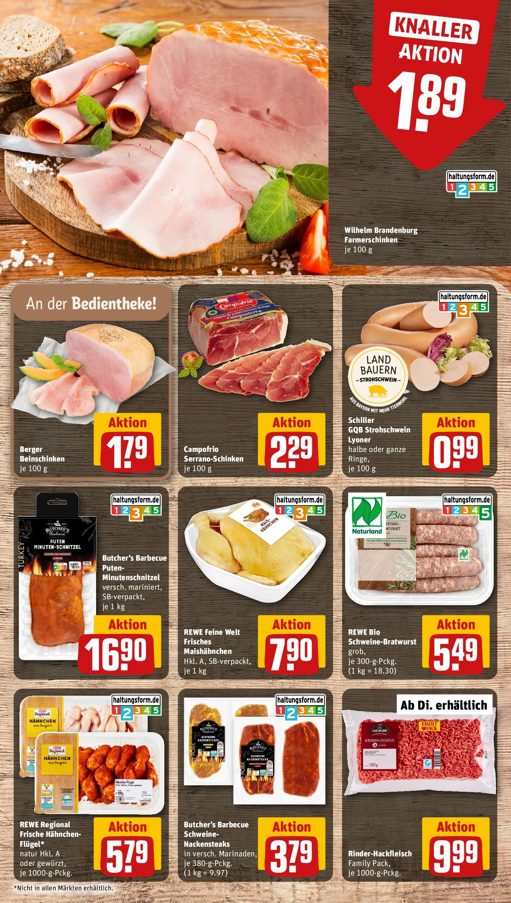 REWE Prospekt ab 12.07.2026 zum Blättern » Angebote | Seite: 9 | Produkte: Nackensteaks, Hahnchen, Wurst
