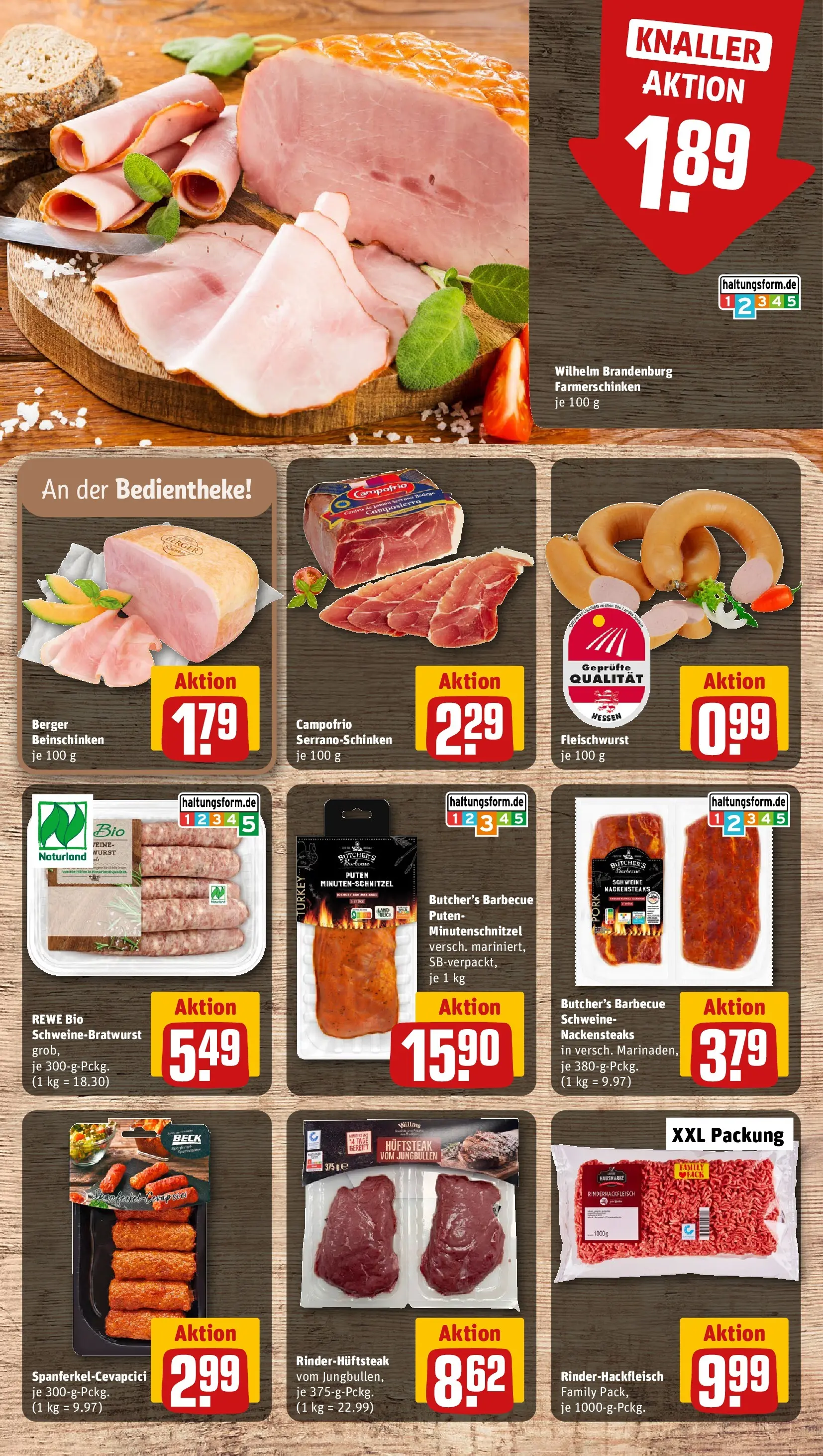 REWE Prospekt ab 13.07.2026 zum Blättern » Angebote | Seite: 9 | Produkte: Nackensteaks, Wurst