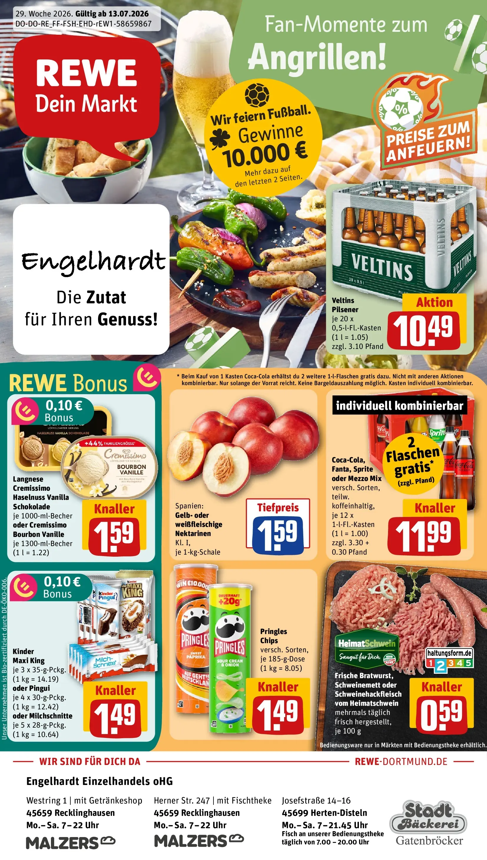 REWE Prospekt ab 13.07.2026 zum Blättern » Angebote | Seite: 1 | Produkte: Cremissimo, Paprika, Oder mezzo mix, Bourbon