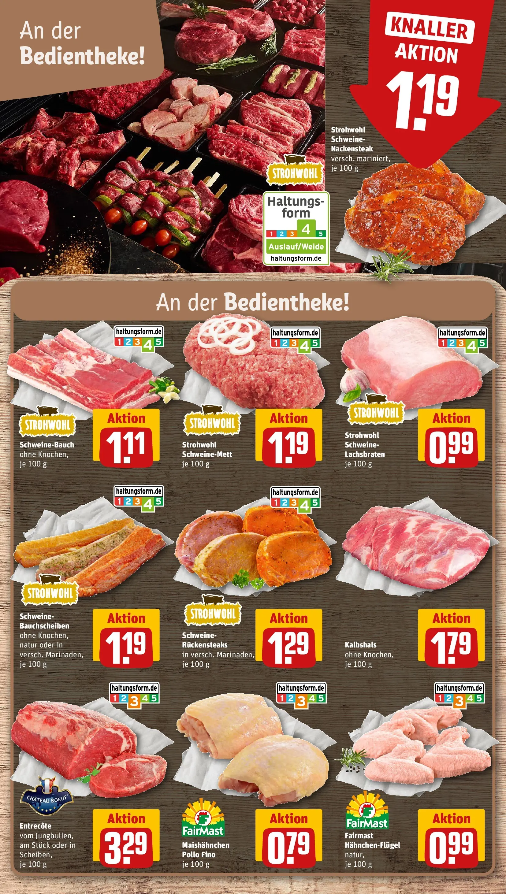 REWE Prospekt ab 13.07.2026 zum Blättern » Angebote | Seite: 8 | Produkte: Schweinebauch, Entrecote