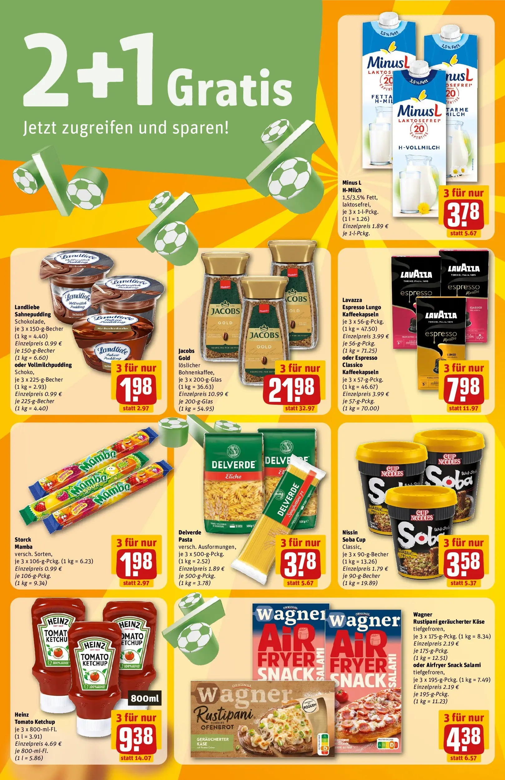 REWE Prospekt ab 13.07.2026 zum Blättern » Angebote | Seite: 4 | Produkte: Milch, Käse, Salami, Ketchup