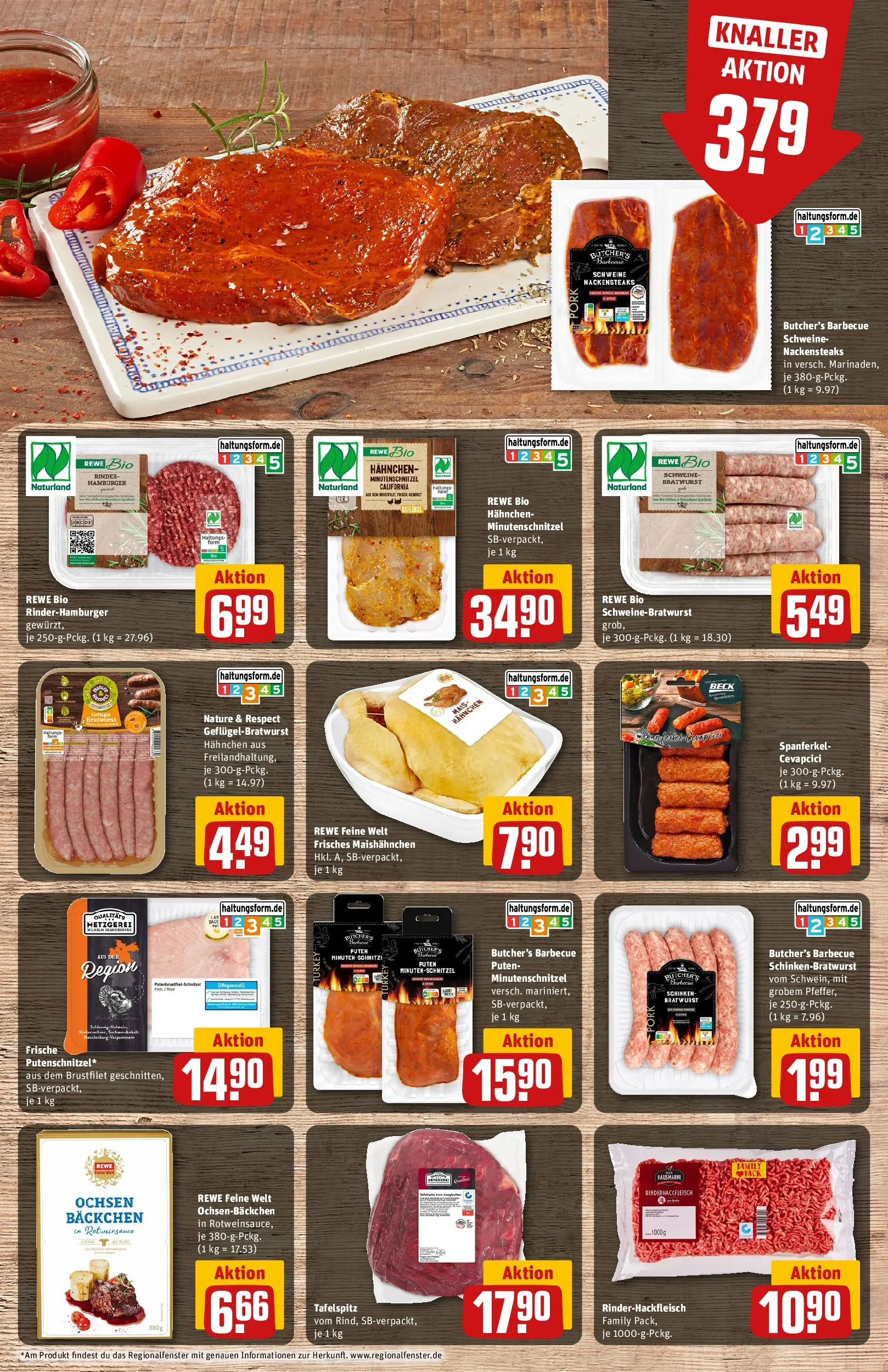REWE Prospekt ab 13.07.2026 zum Blättern » Angebote | Seite: 9 | Produkte: Tafelspitz, Bratwurst, Cevapcici, Schinken