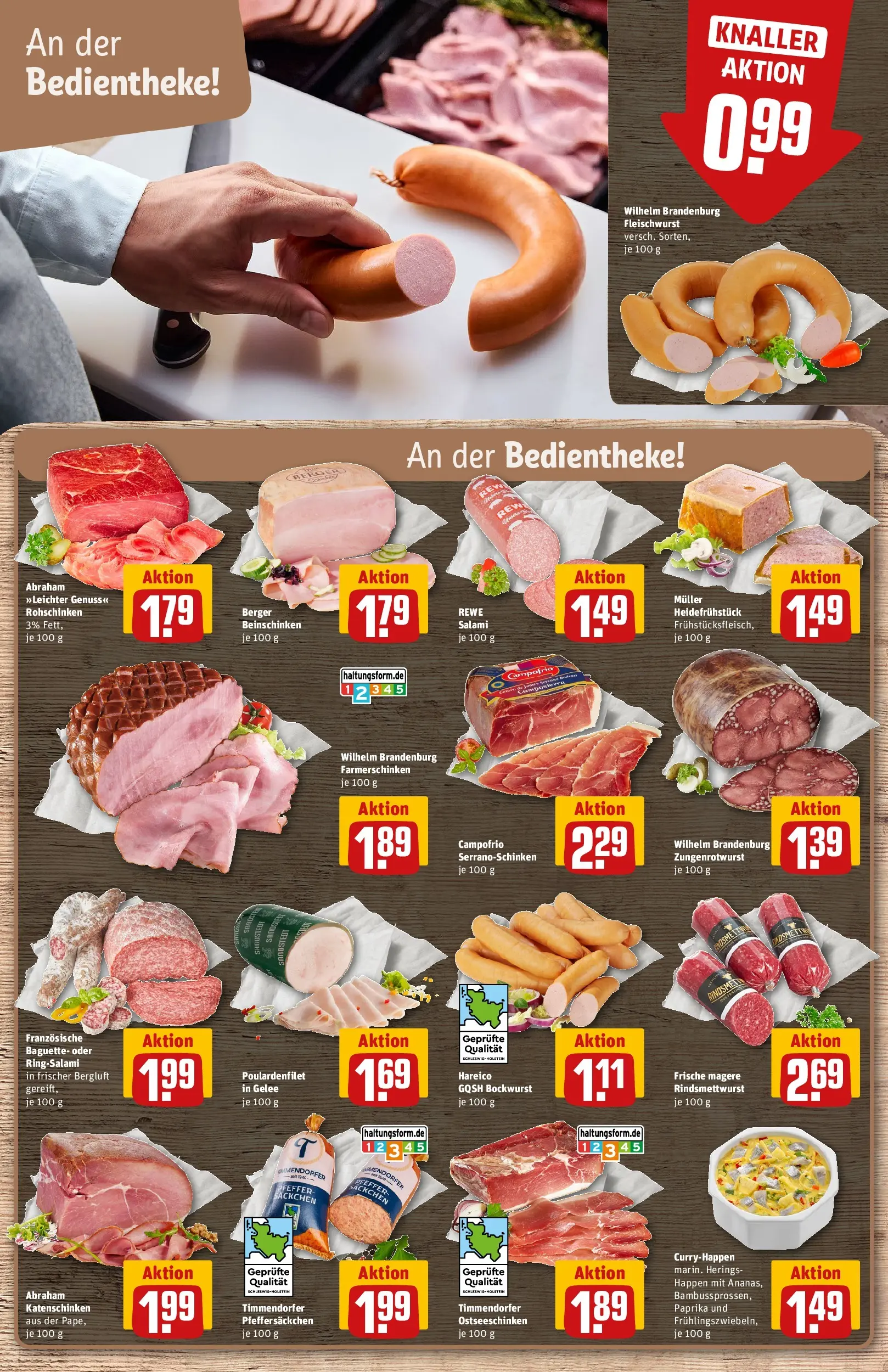 REWE Prospekt ab 13.07.2026 zum Blättern » Angebote | Seite: 10 | Produkte: Bockwurst, Paprika, Pfeffer, Salami