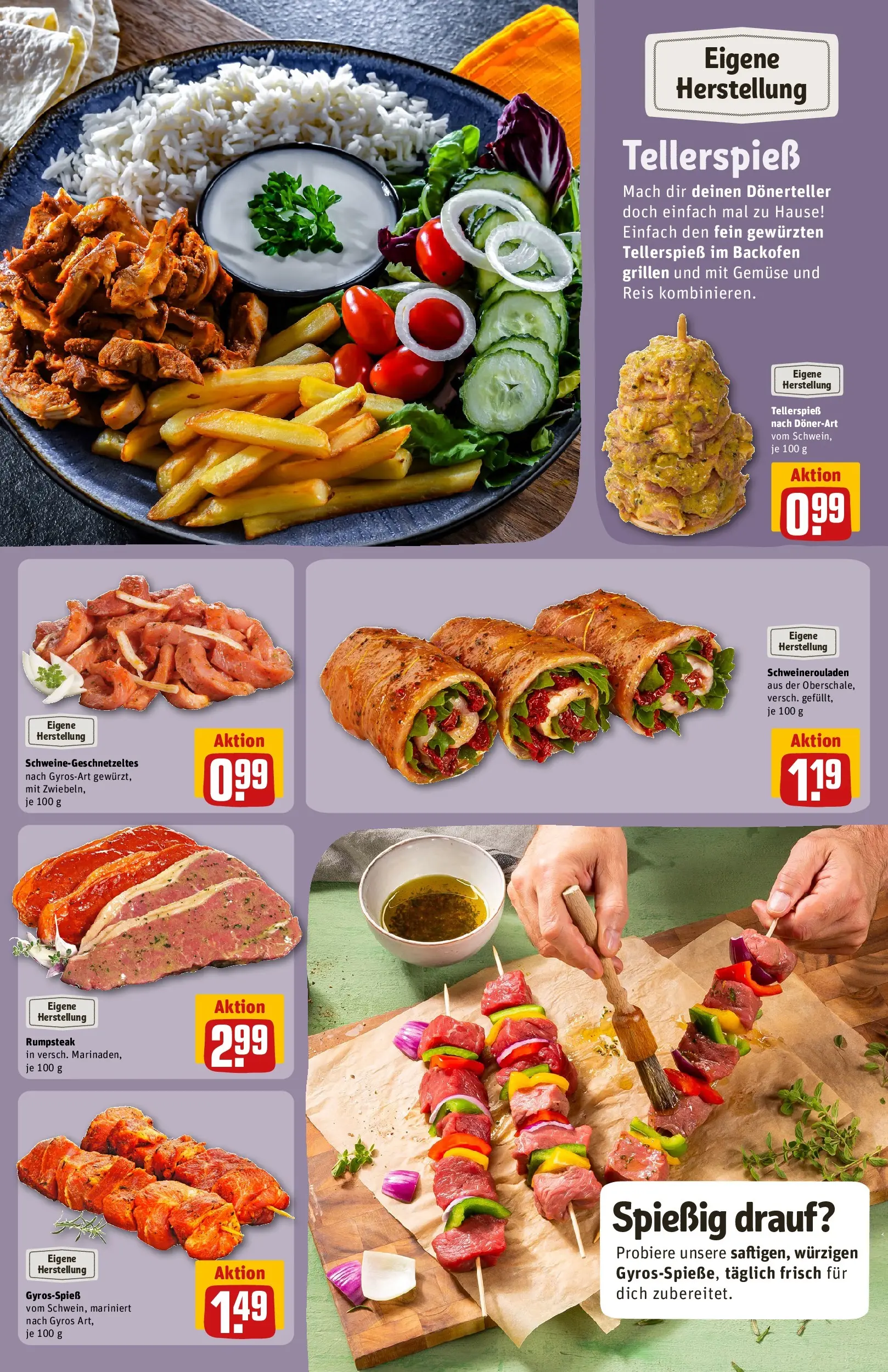 REWE Prospekt ab 13.07.2026 zum Blättern » Angebote | Seite: 13 | Produkte: Rumpsteak, Gyros, Gemüse, Backofen