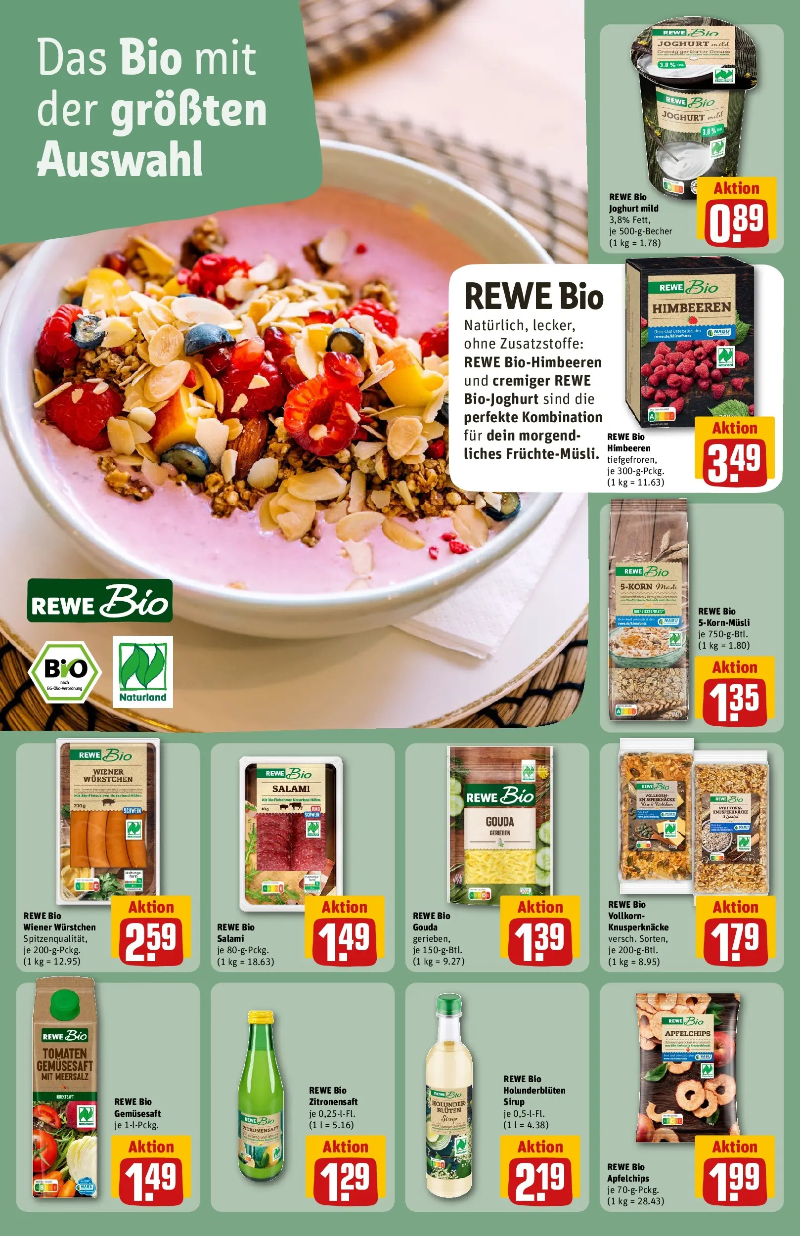 REWE Prospekt ab 13.07.2026 zum Blättern » Angebote | Seite: 14 | Produkte: Himbeeren, Joghurt, Tomaten, Sirup