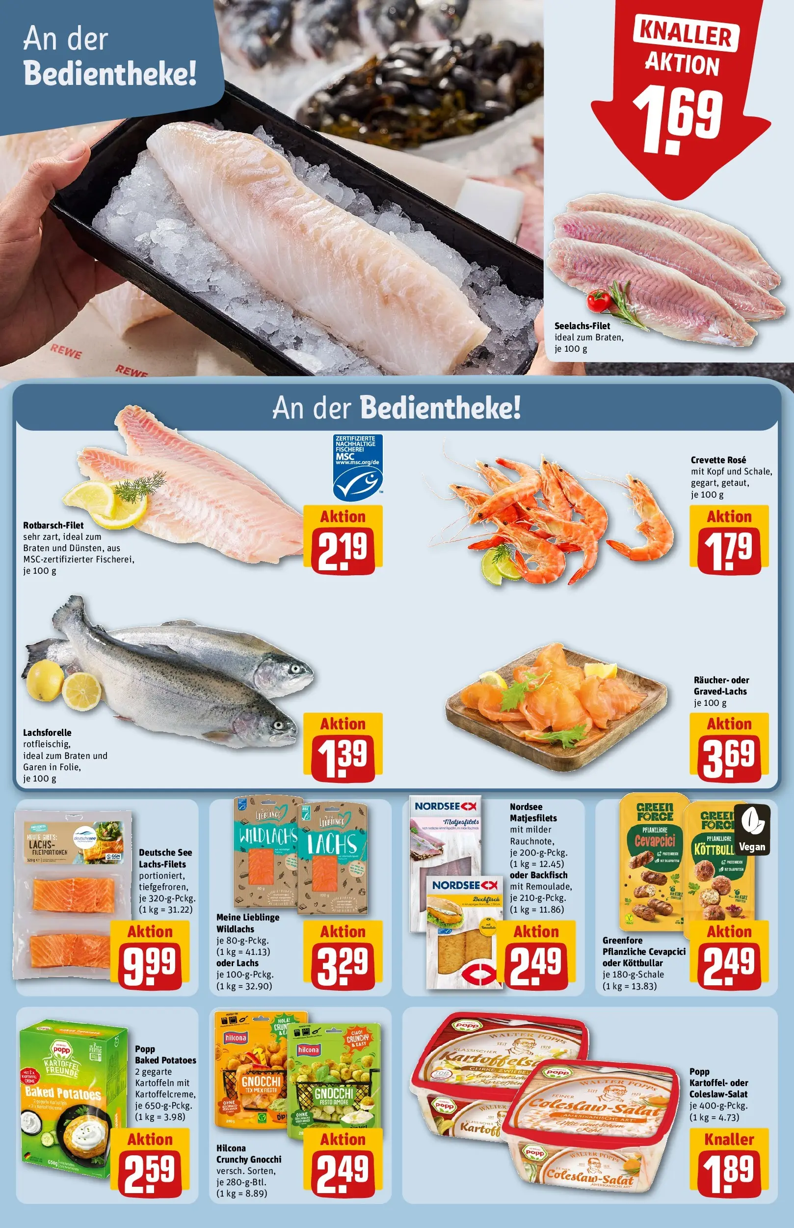 REWE Prospekt ab 13.07.2026 zum Blättern » Angebote | Seite: 16 | Produkte: Cevapcici, Lachs, Kartoffeln