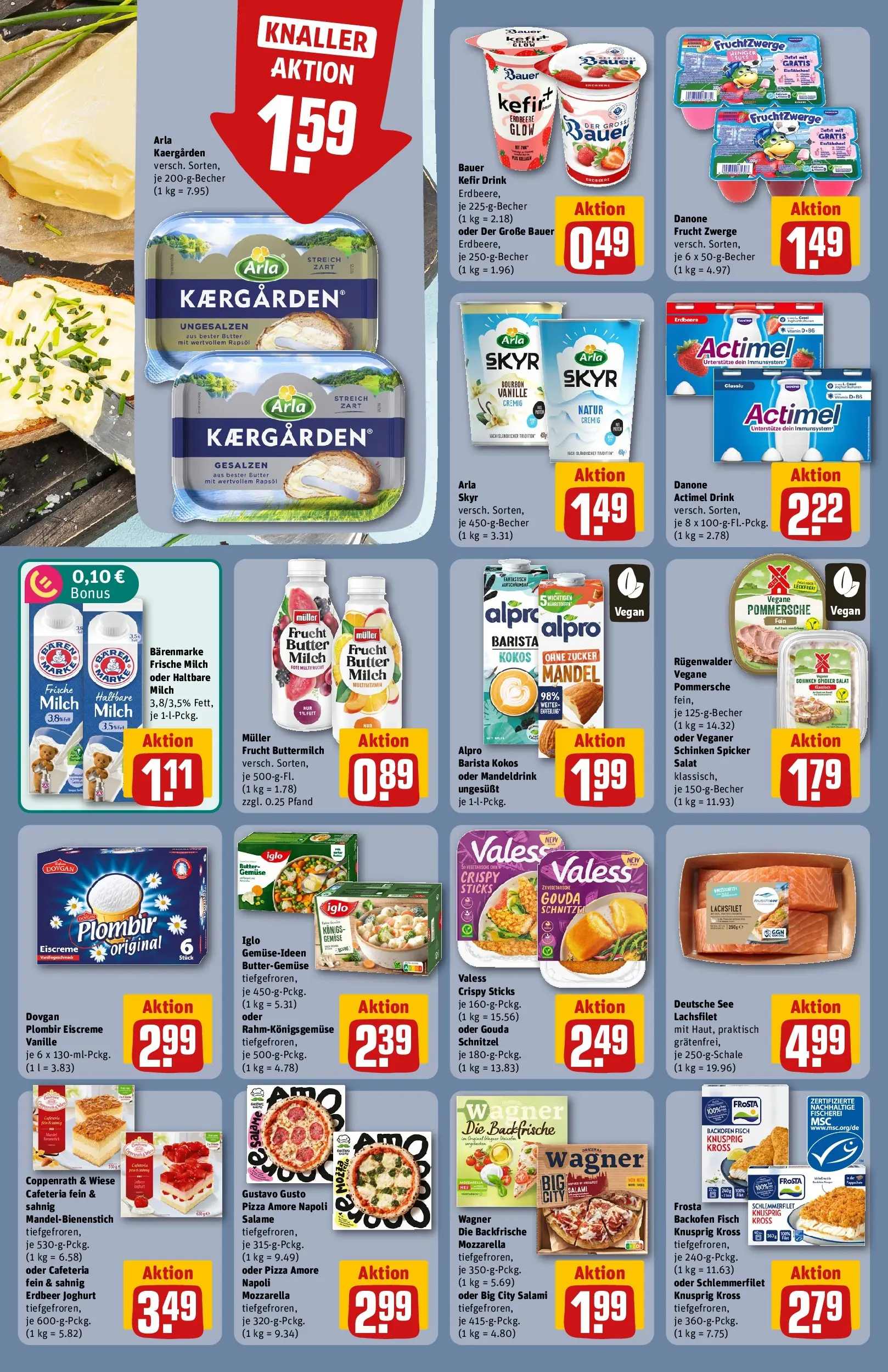 REWE Prospekt ab 13.07.2026 zum Blättern » Angebote | Seite: 18 | Produkte: Actimel, Rapsöl, Haltbare milch, Salami