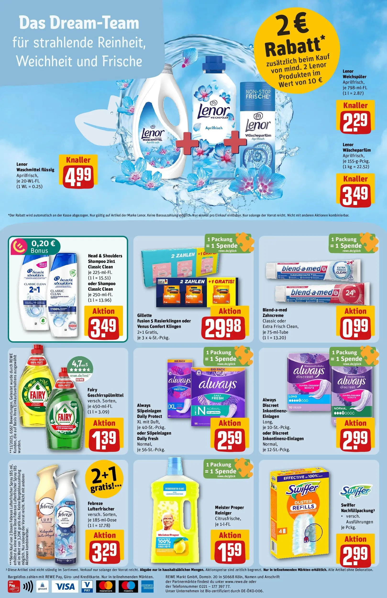 REWE Prospekt ab 13.07.2026 zum Blättern » Angebote | Seite: 34 | Produkte: Lenor, Head & shoulders, Waschmittel, Swiffer