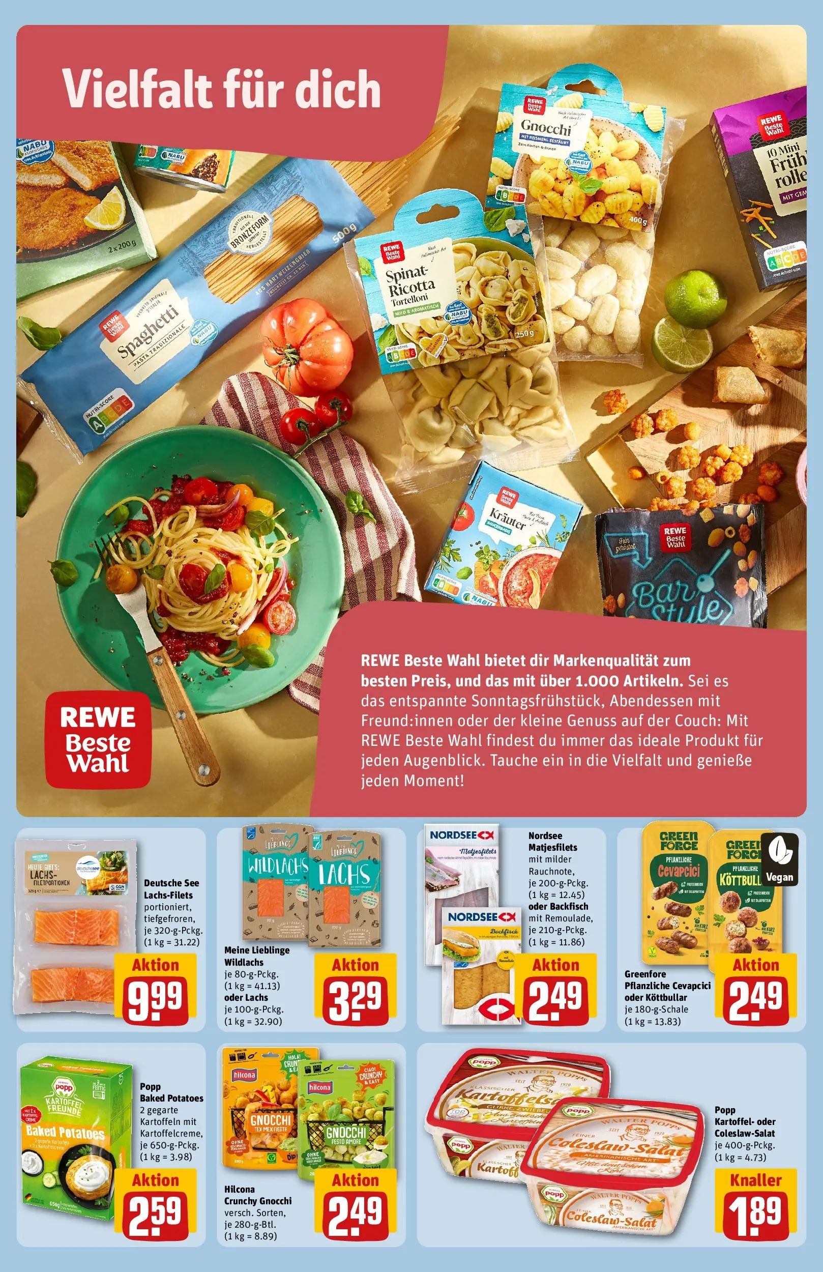 REWE Prospekt ab 13.07.2026 zum Blättern » Angebote | Seite: 14 | Produkte: Couch, Cevapcici, Lachs, Pasta