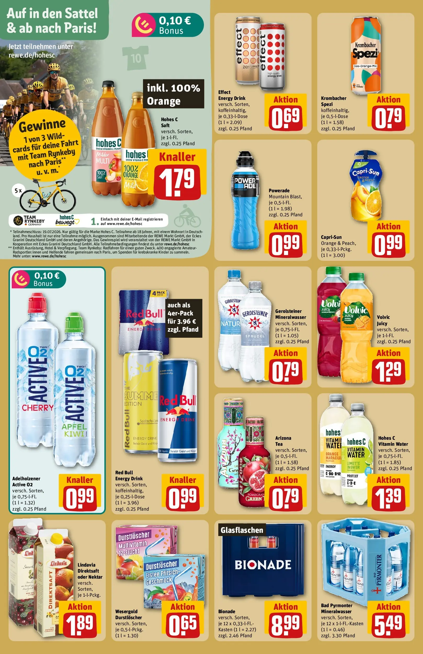 REWE Prospekt ab 13.07.2026 zum Blättern » Angebote | Seite: 18 | Produkte: Energy, Adelholzener, Äpfel, Pfirsich