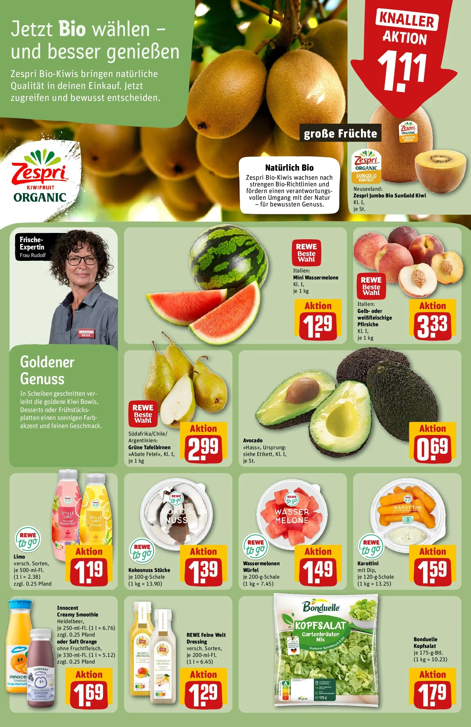 REWE Prospekt ab 13.07.2026 zum Blättern » Angebote | Seite: 6 | Produkte: Grapefruit, Wassermelone, Melone, Kiwi