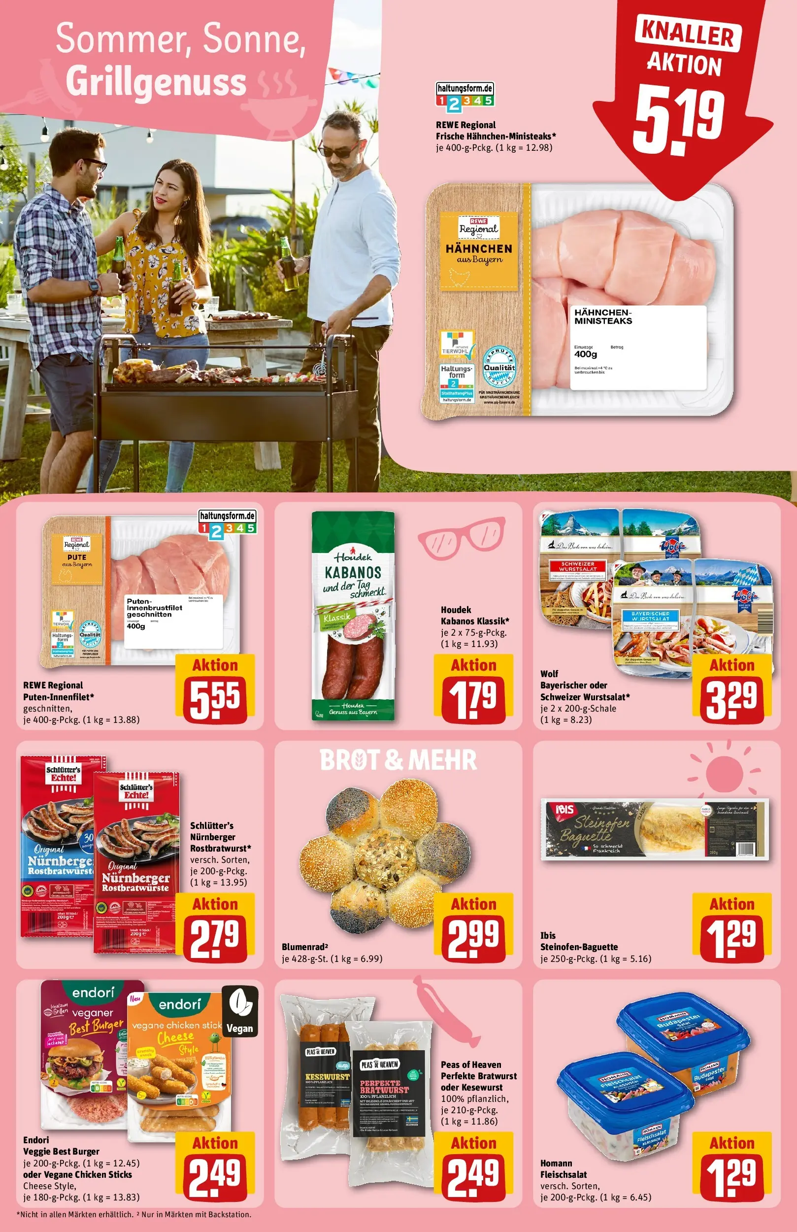 REWE Prospekt ab 13.07.2026 zum Blättern » Angebote | Seite: 16 | Produkte: Pute, Hahnchen, Burger, Brot