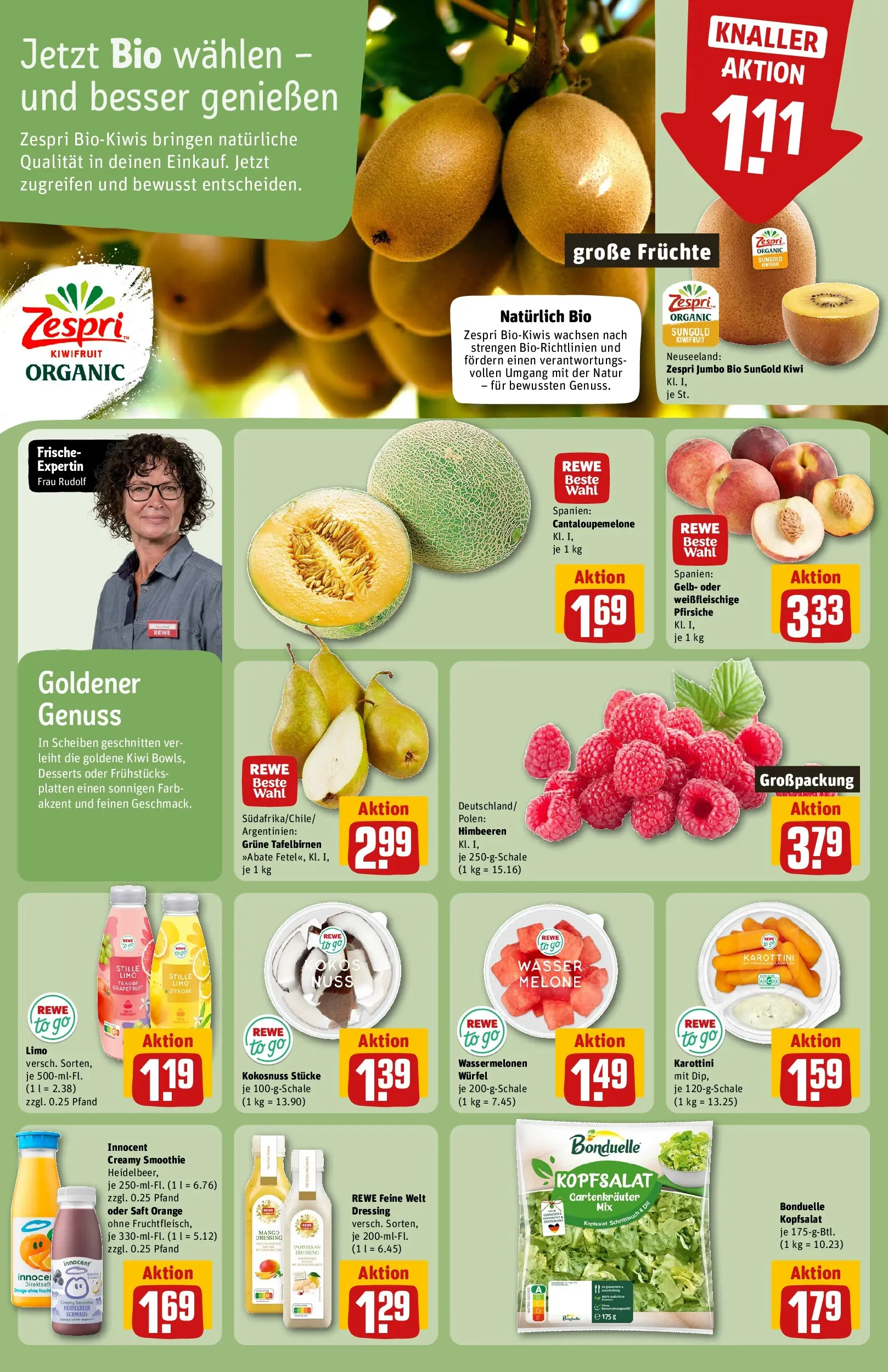 REWE Prospekt ab 13.07.2026 zum Blättern » Angebote | Seite: 6 | Produkte: Dressing, Wasser, Melone, Kiwi
