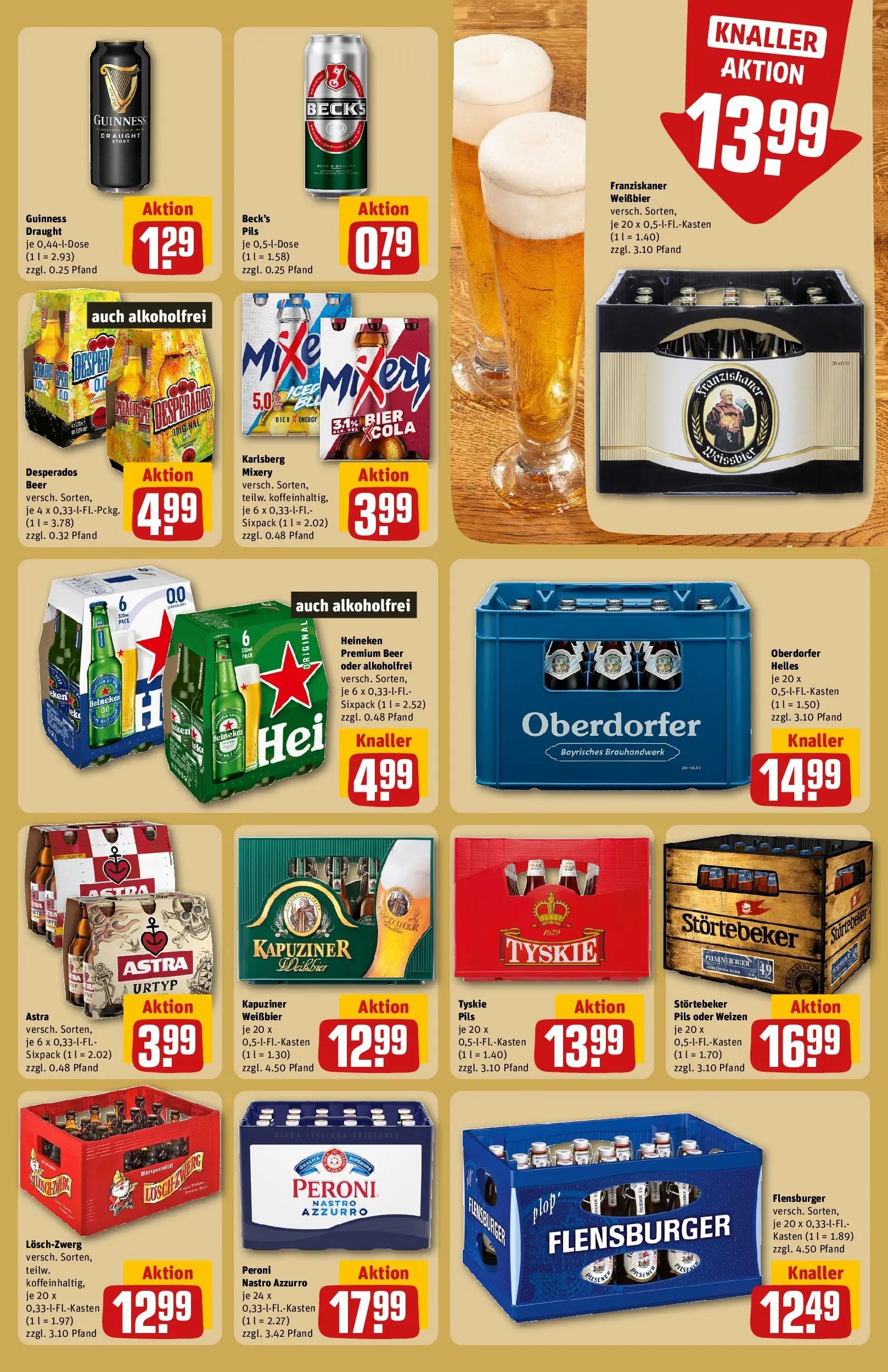 REWE Prospekt ab 13.07.2026 zum Blättern » Angebote | Seite: 21 | Produkte: Franziskaner, Tyskie, Astra, Heineken