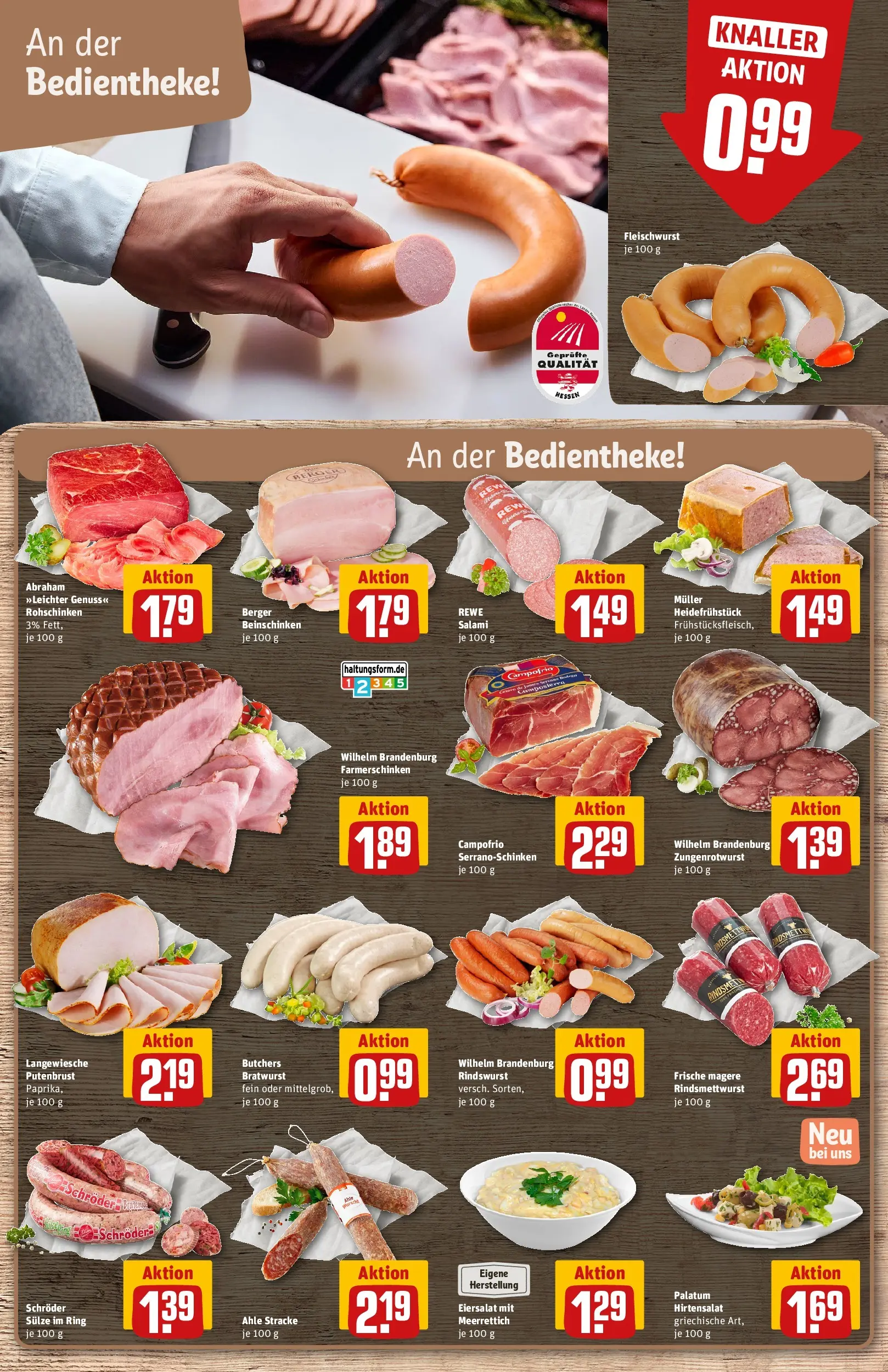 REWE Prospekt ab 13.07.2026 zum Blättern » Angebote | Seite: 10 | Produkte: Bratwurst, Salami