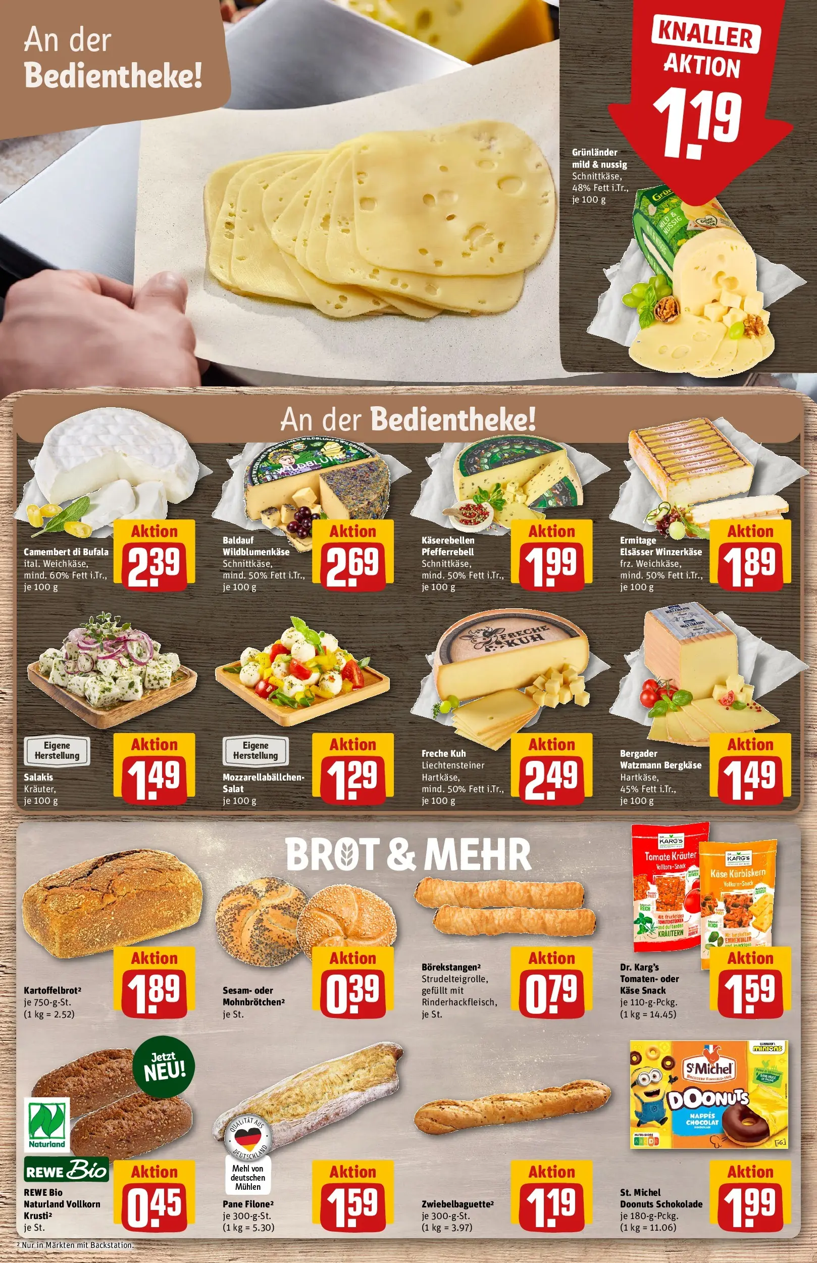 REWE Prospekt ab 13.07.2026 zum Blättern » Angebote | Seite: 11 | Produkte: Käse, Schokolade, Brot, Salat