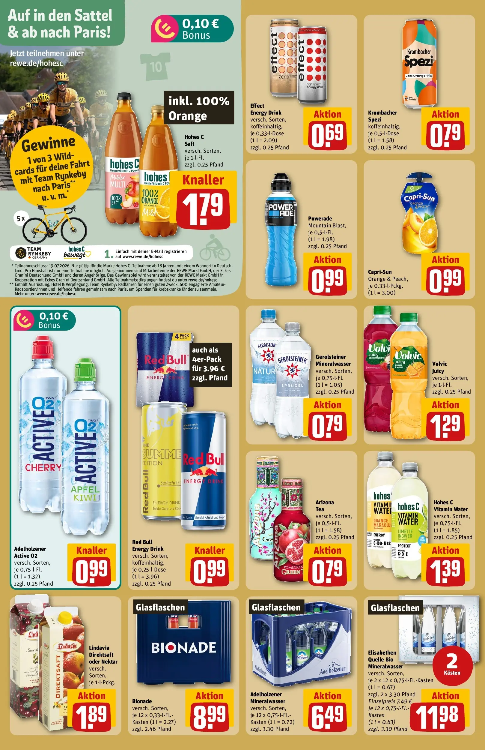 REWE Prospekt ab 13.07.2026 zum Blättern » Angebote | Seite: 20 | Produkte: Powerade, Krombacher, Hohes c, Volvic
