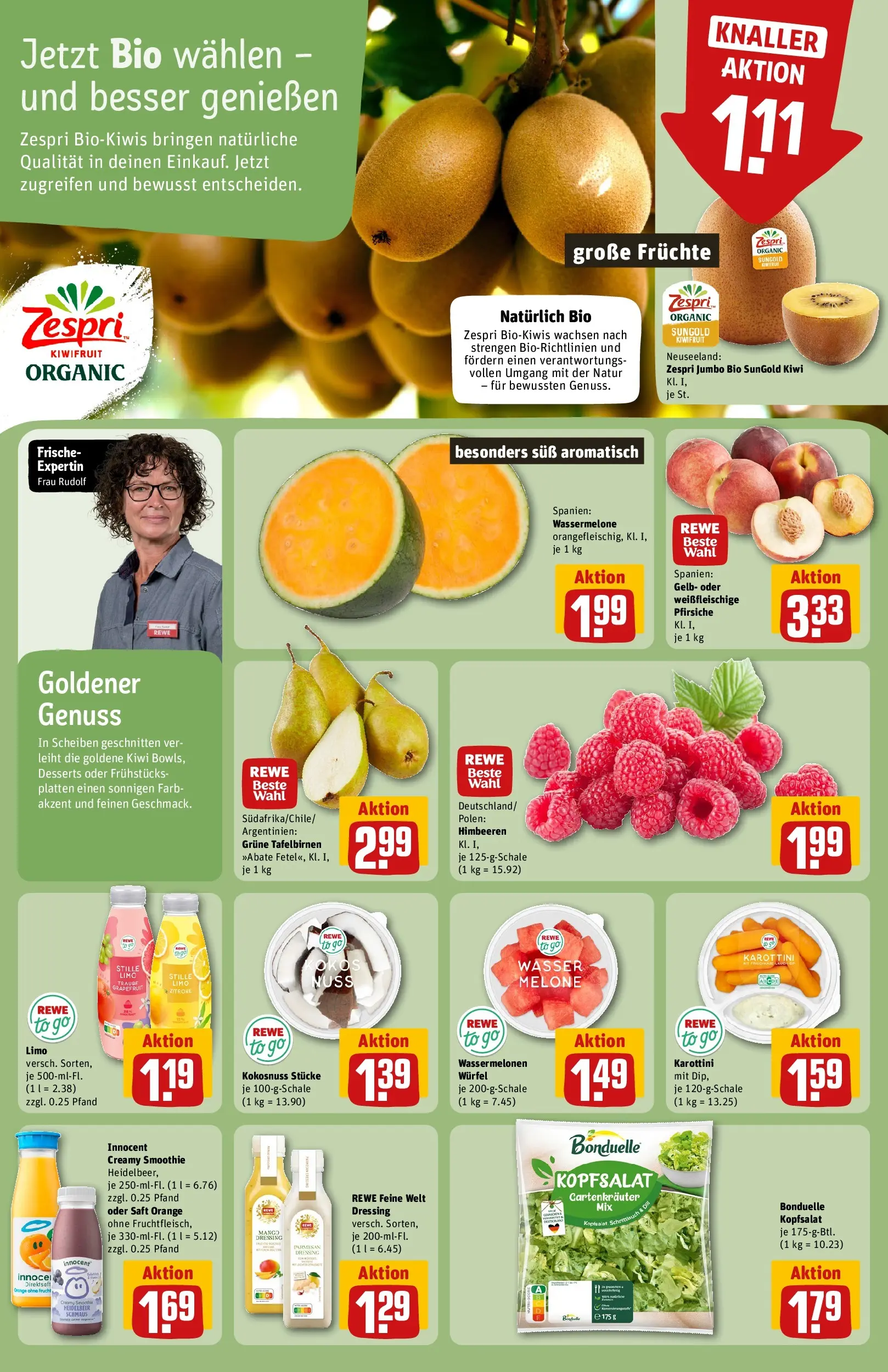 REWE Prospekt ab 13.07.2026 zum Blättern » Angebote | Seite: 6 | Produkte: Wasser, Wassermelone, Saft, Kiwi