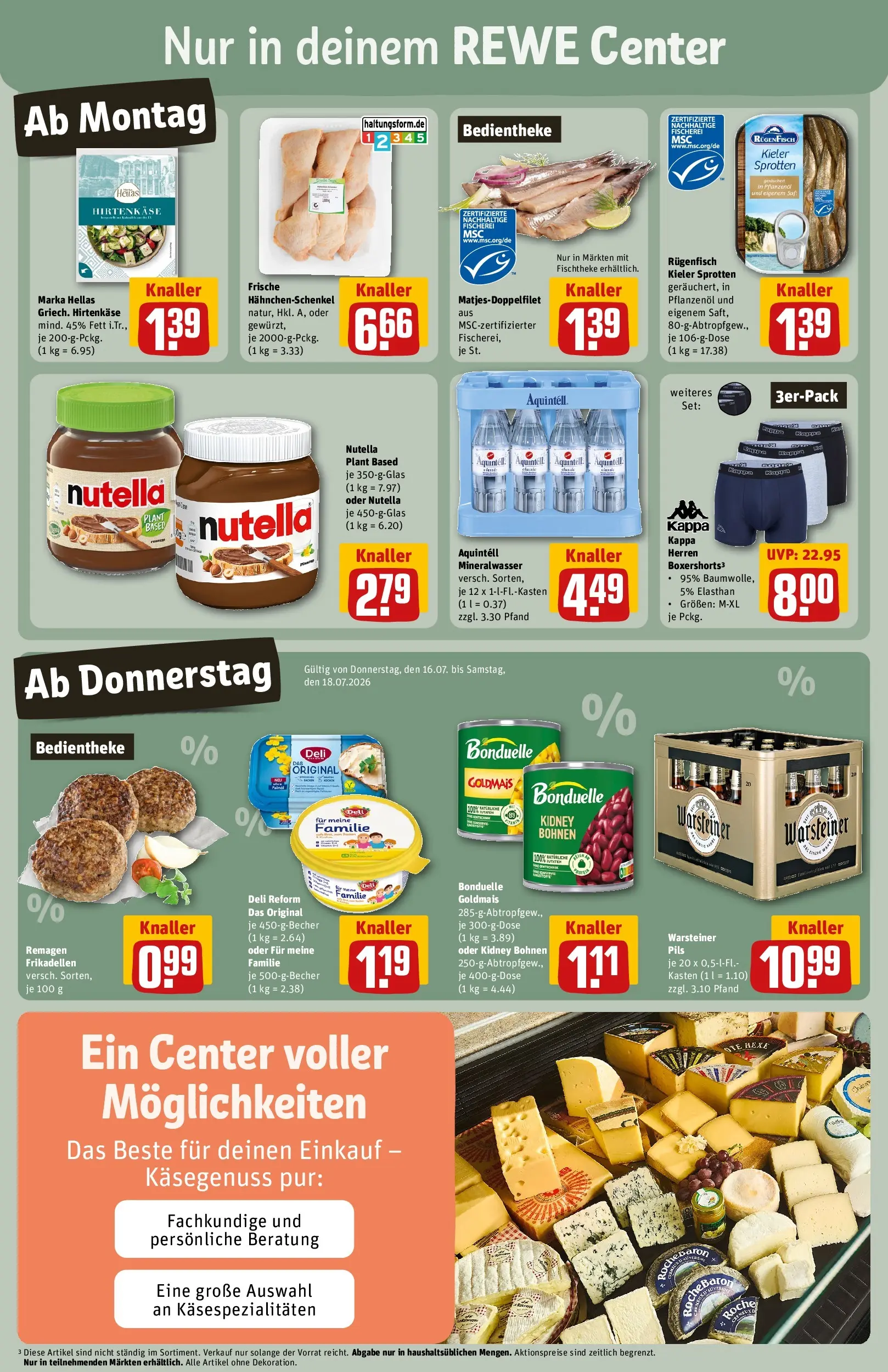 REWE Prospekt ab 13.07.2026 zum Blättern » Angebote | Seite: 3 | Produkte: Hahnchenschenkel, Pils, Warsteiner, Deli reform
