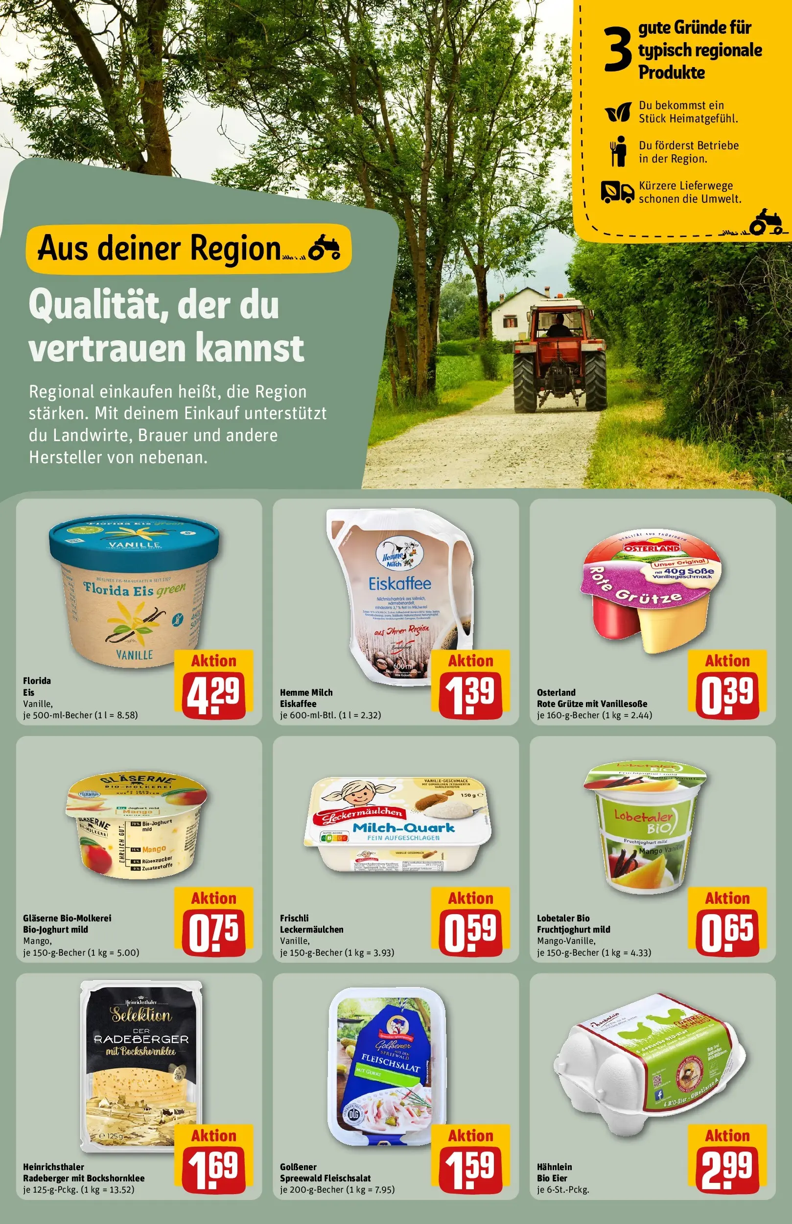 REWE Prospekt ab 13.07.2026 zum Blättern » Angebote | Seite: 16 | Produkte: Eier, Fruchtjoghurt, Soße, Eis