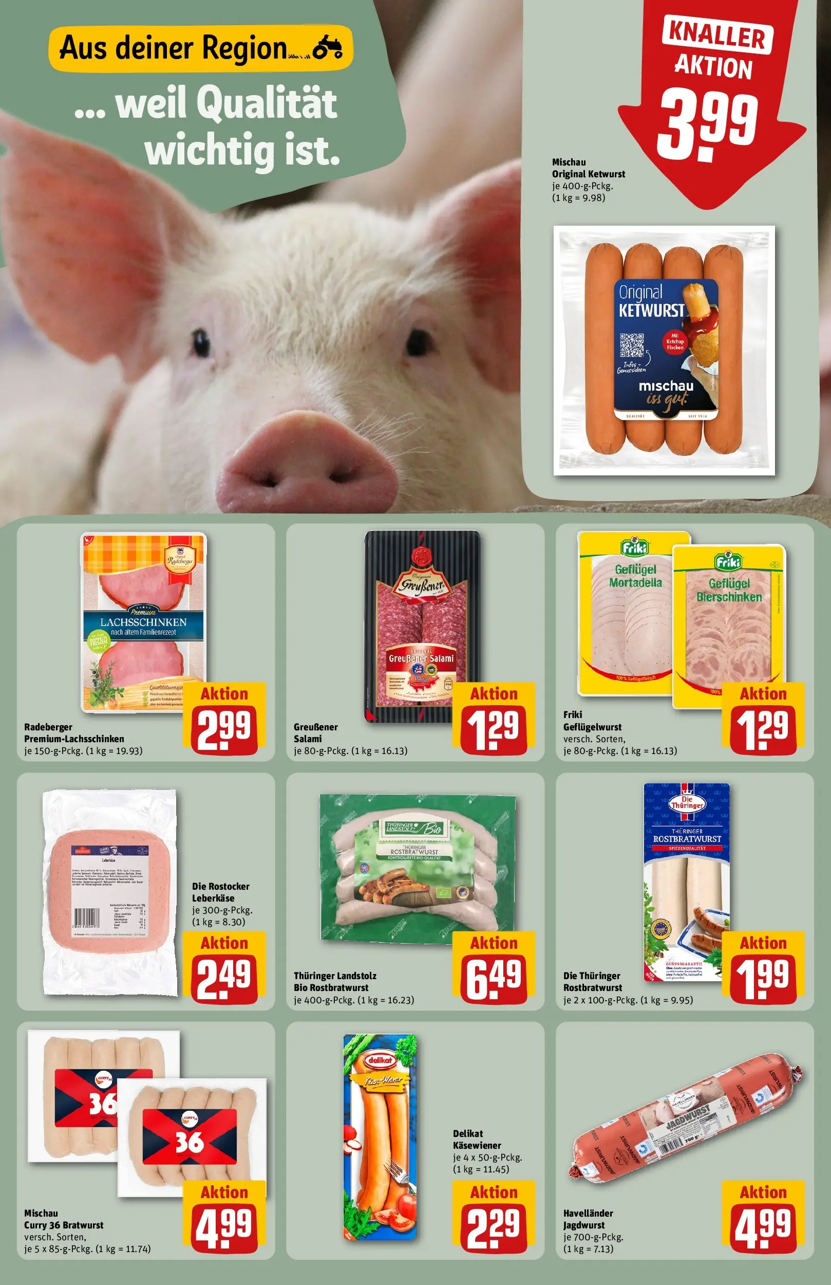 REWE Prospekt ab 13.07.2026 zum Blättern » Angebote | Seite: 17 | Produkte: Bratwurst, Salami, Ketchup, Leberkase