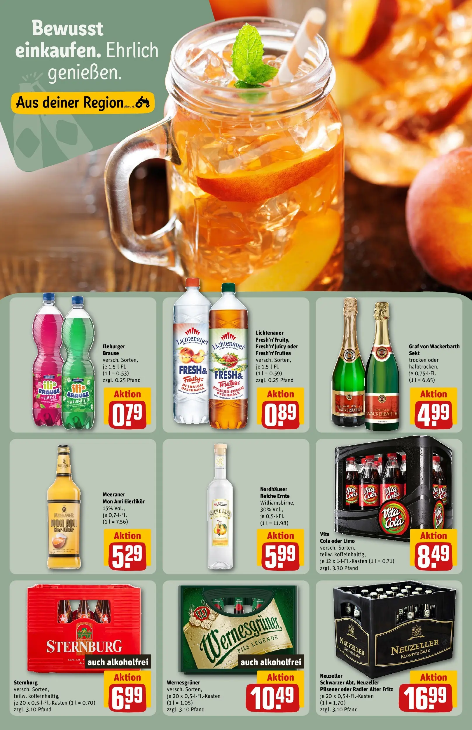REWE Prospekt ab 13.07.2026 zum Blättern » Angebote | Seite: 19 | Produkte: Sekt, Wernesgruner, Radler, Pfirsich