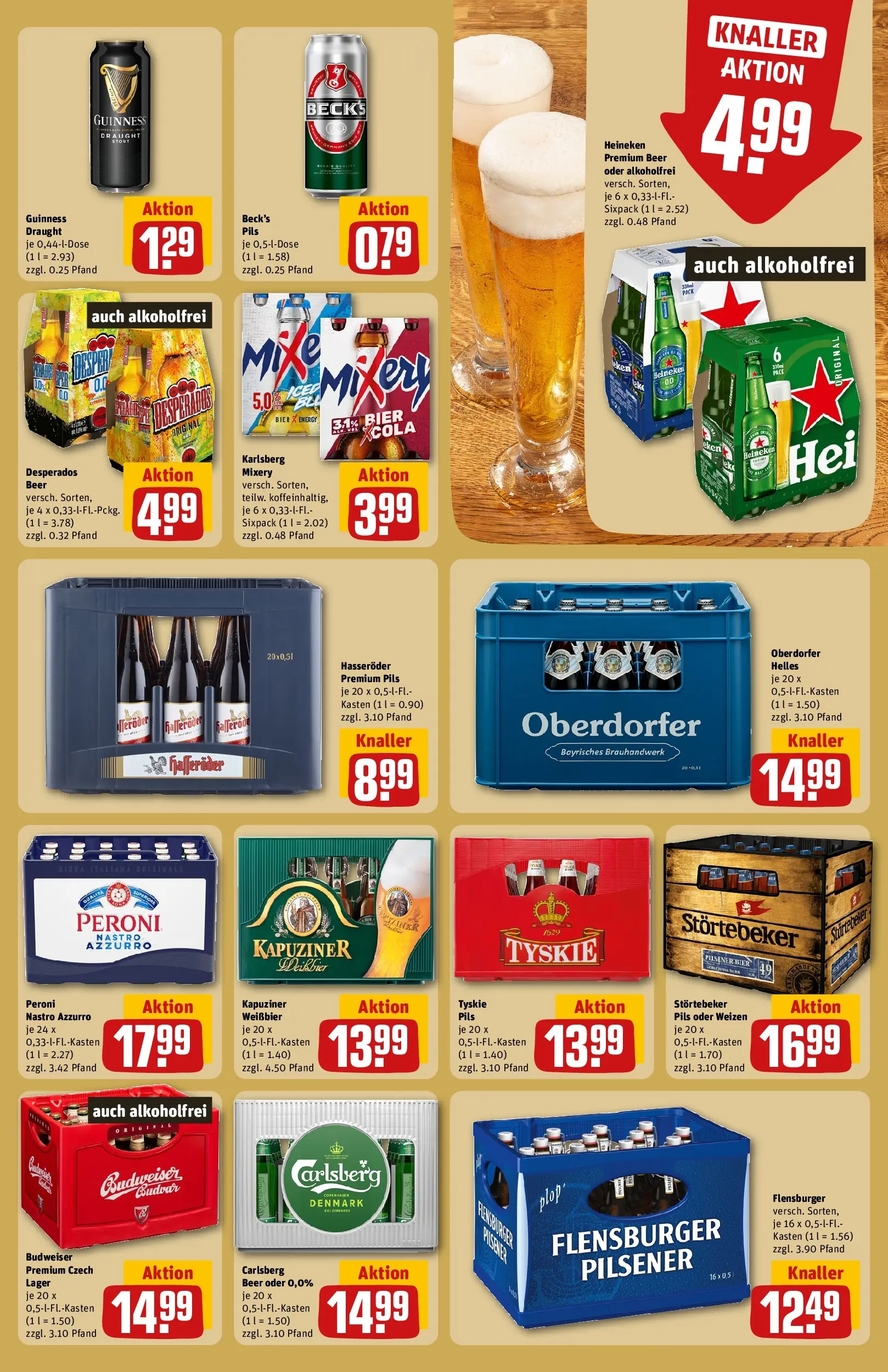 REWE Prospekt ab 13.07.2026 zum Blättern » Angebote | Seite: 21 | Produkte: Carlsberg, Weißbier, Flensburger, Budweiser