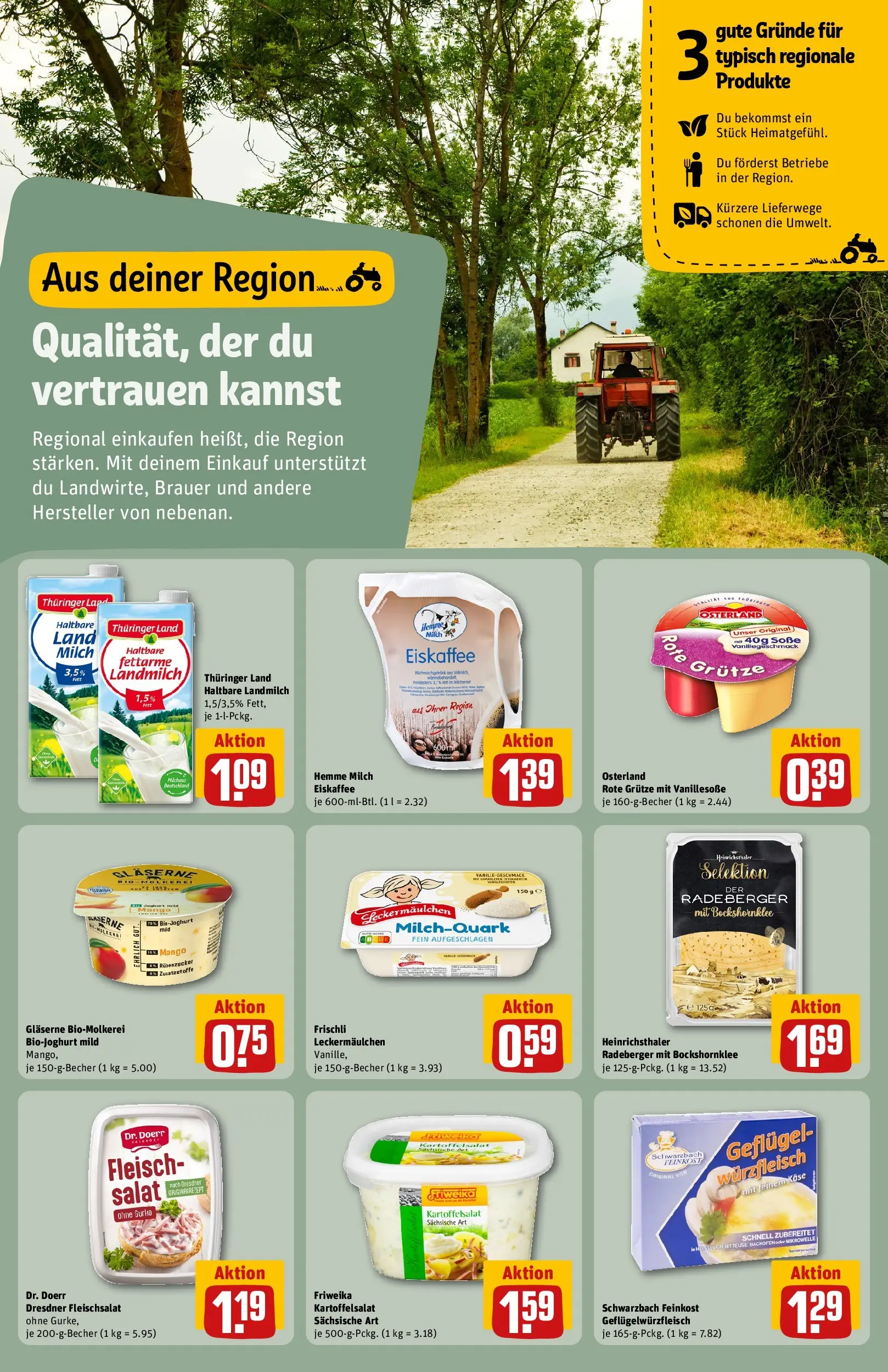 REWE Prospekt ab 13.07.2026 zum Blättern » Angebote | Seite: 16 | Produkte: Milch, Käse, Soße, Salat
