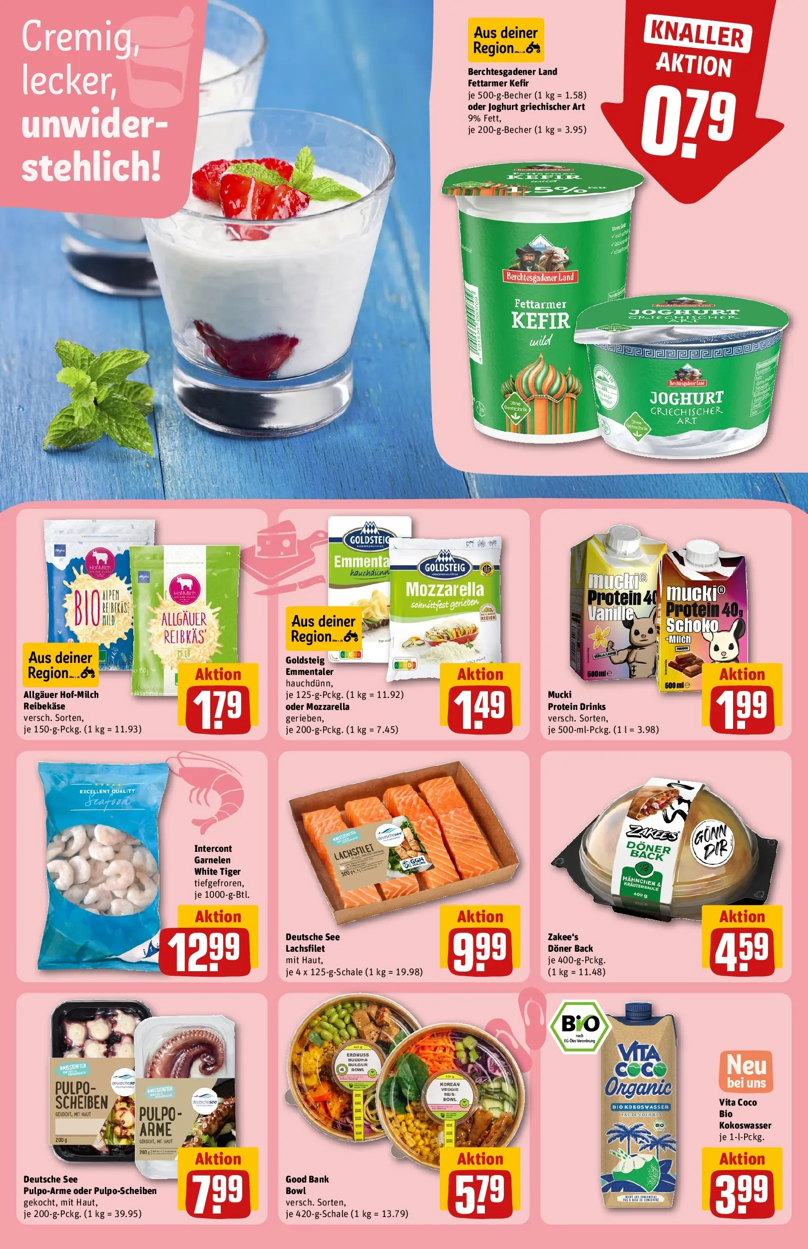 REWE Prospekt ab 13.07.2026 zum Blättern » Angebote | Seite: 17 | Produkte: Kefir, Milch, Joghurt, Reibekase