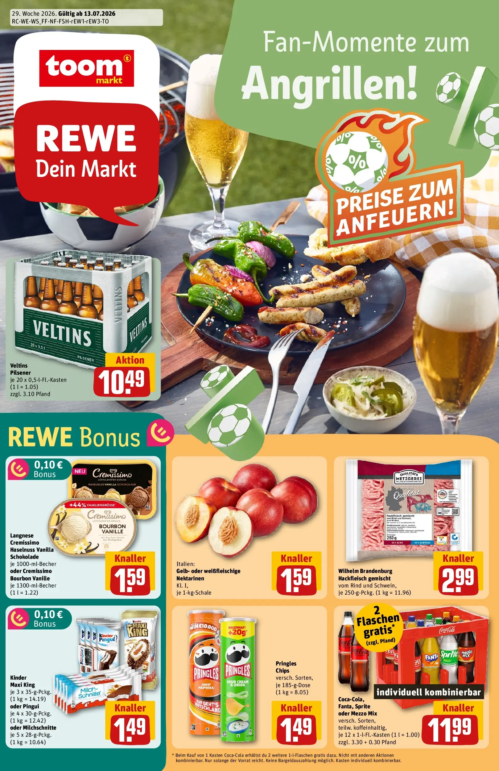 REWE Prospekt ab 13.07.2026 zum Blättern » Angebote | Seite: 1 | Produkte: Fanta, Sprite, Paprika, Oder mezzo mix