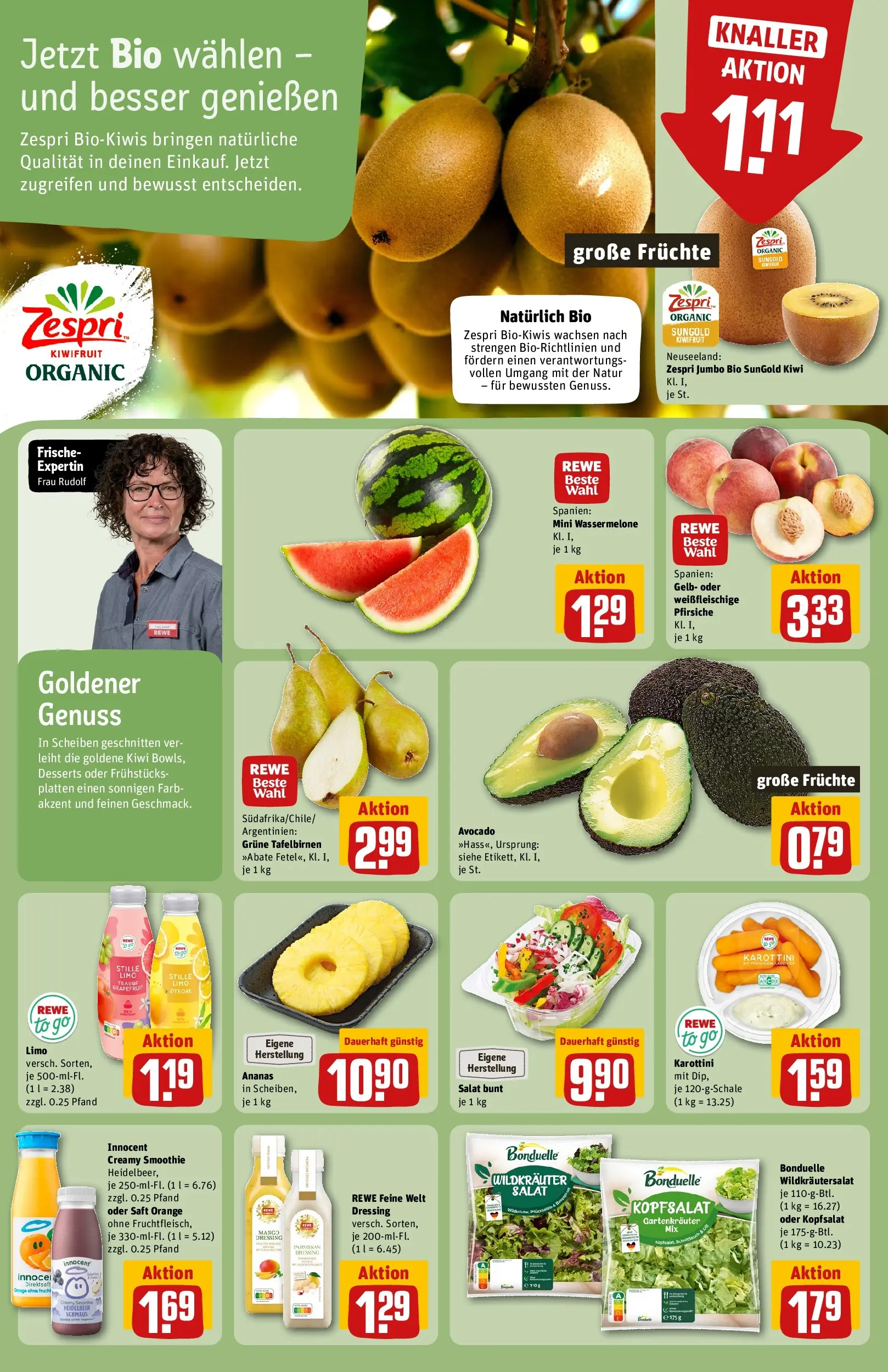 REWE Prospekt ab 13.07.2026 zum Blättern » Angebote | Seite: 6 | Produkte: Ananas, Wassermelone, Saft, Salat