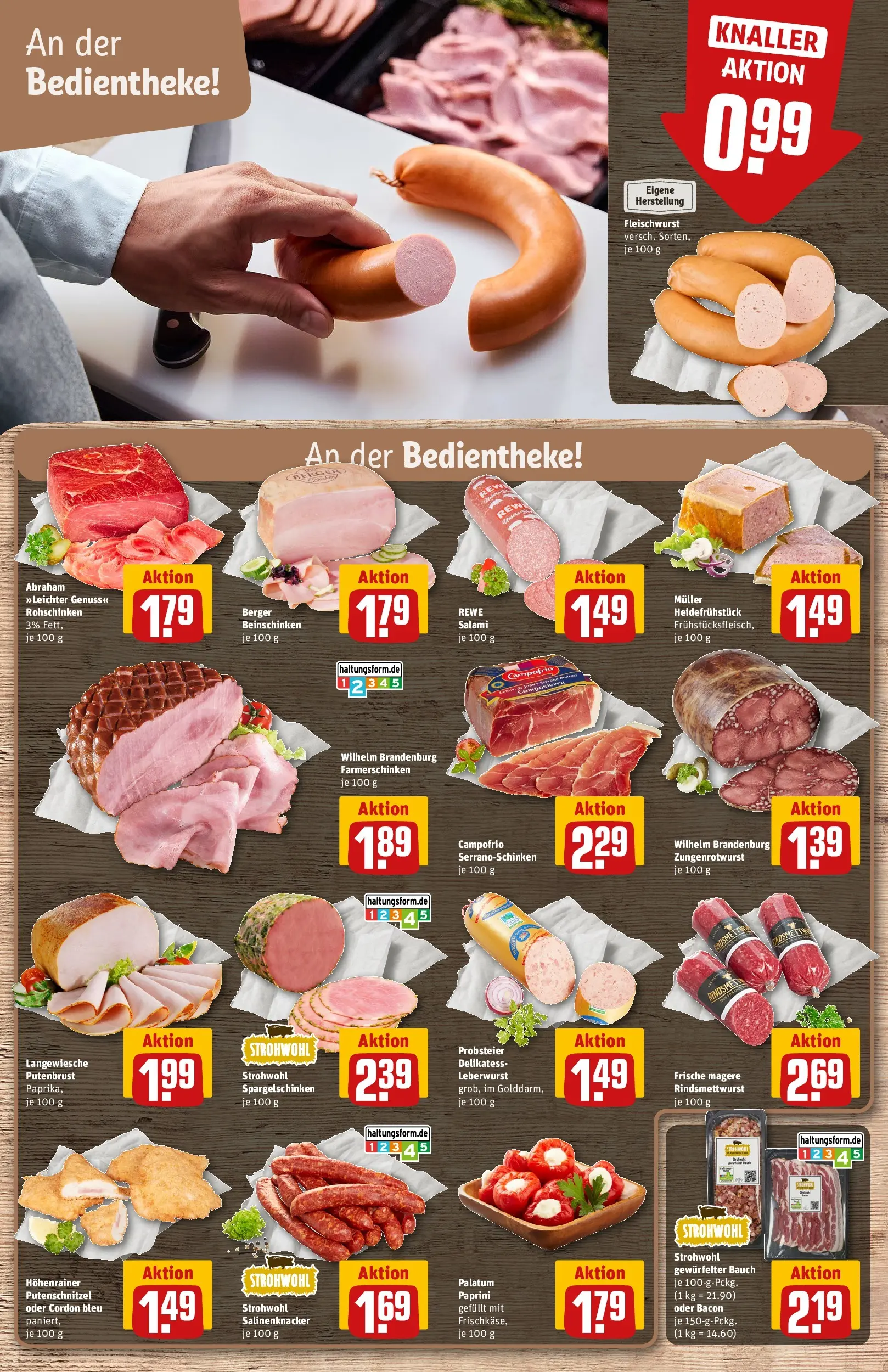 REWE Prospekt ab 13.07.2026 zum Blättern » Angebote | Seite: 10 | Produkte: Putenschnitzel, Salami