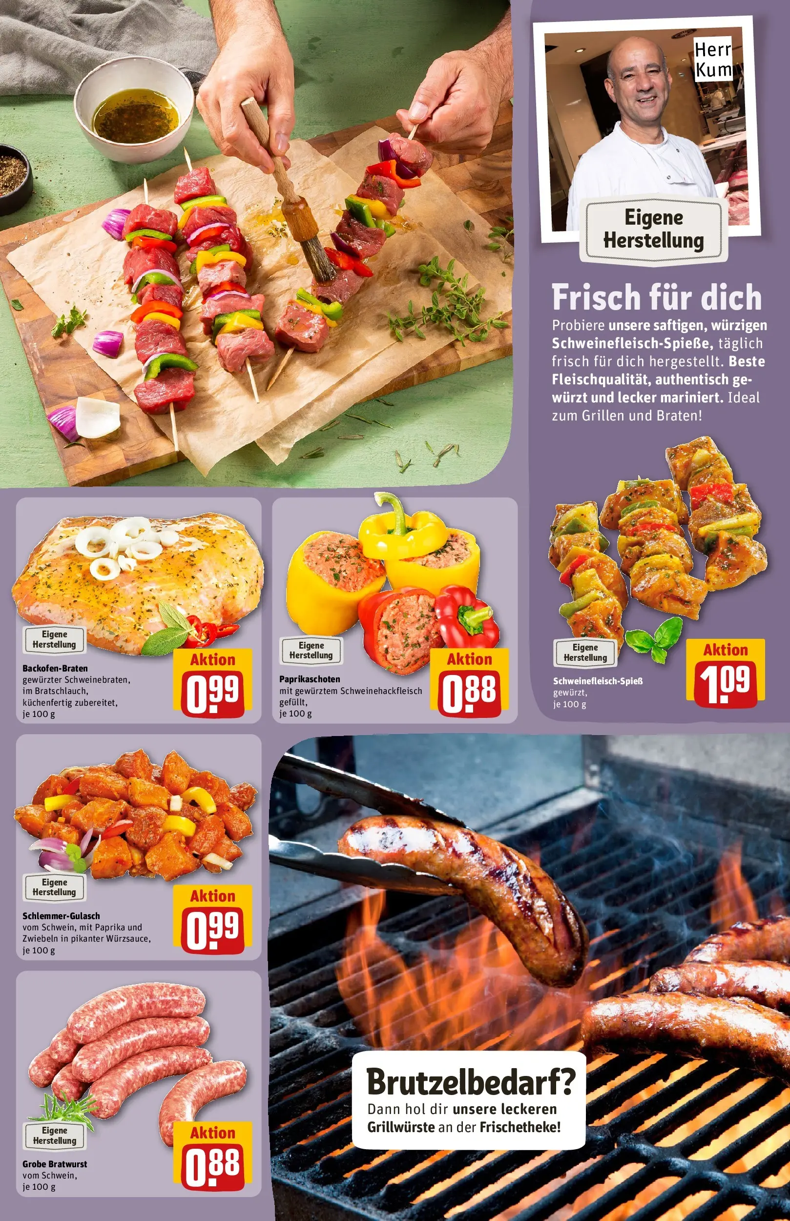 REWE Prospekt ab 13.07.2026 zum Blättern » Angebote | Seite: 13 | Produkte: Bratwurst, Zwiebeln, Paprika